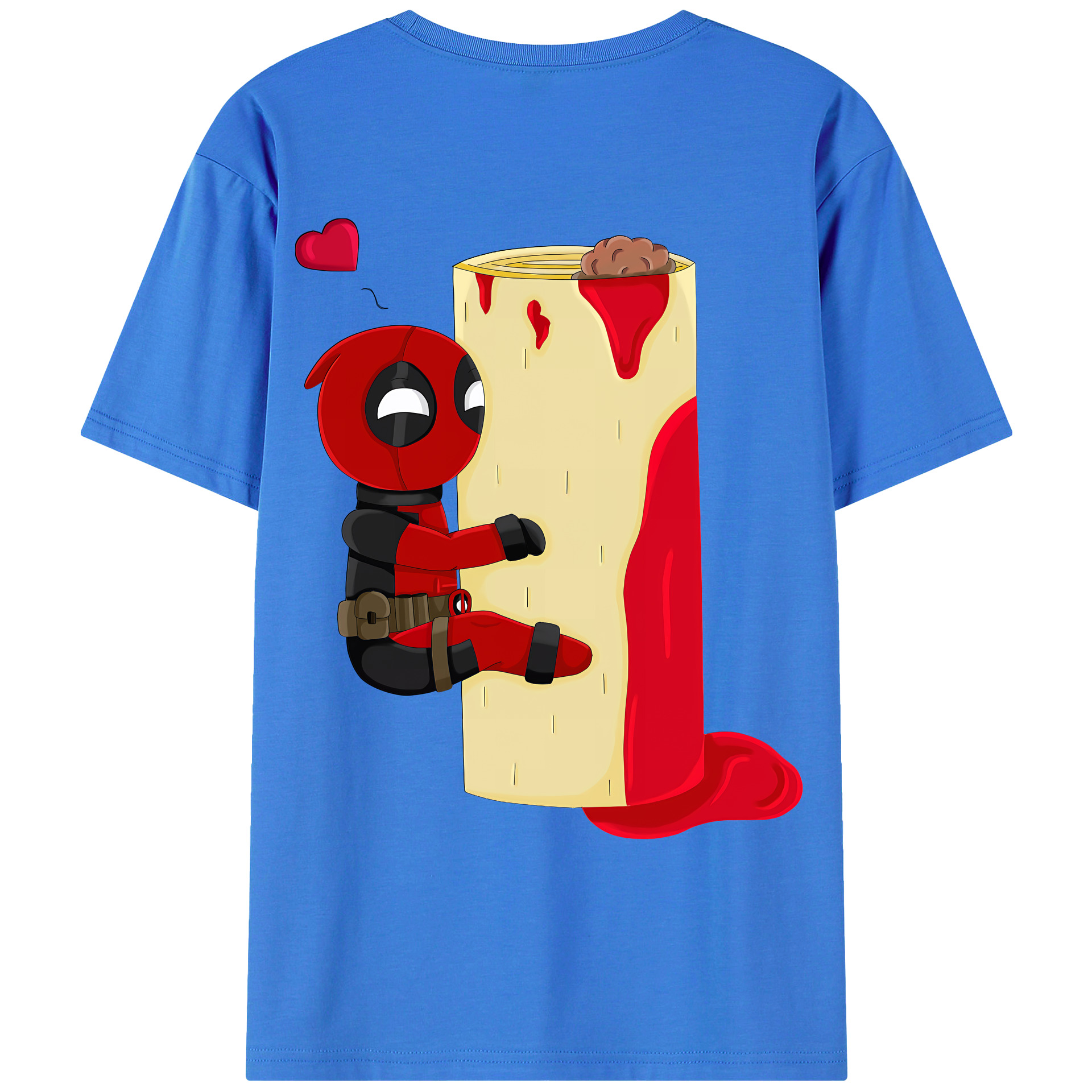 （画像用） Deadpool デッドプール 綿100％ メンズ半袖Tシャツ（バックプリント） 通気性