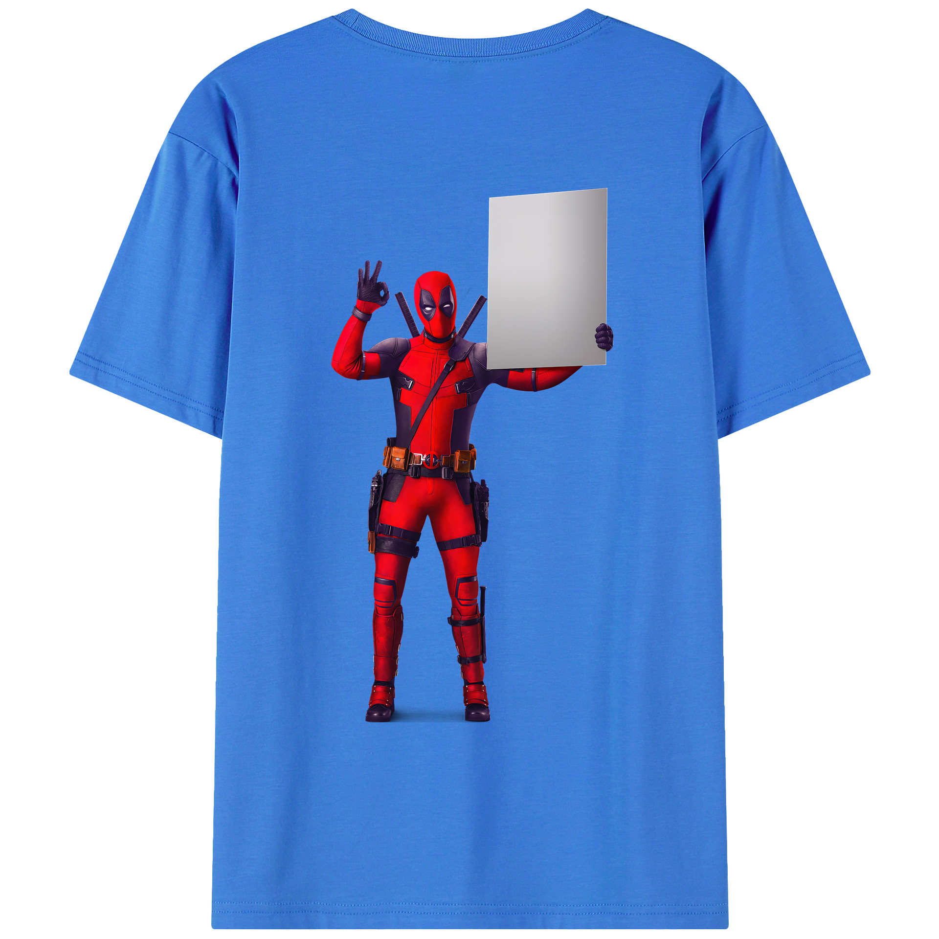（画像用） Deadpool デッドプール 綿100％ メンズ半袖Tシャツ（バックプリント） 通気性