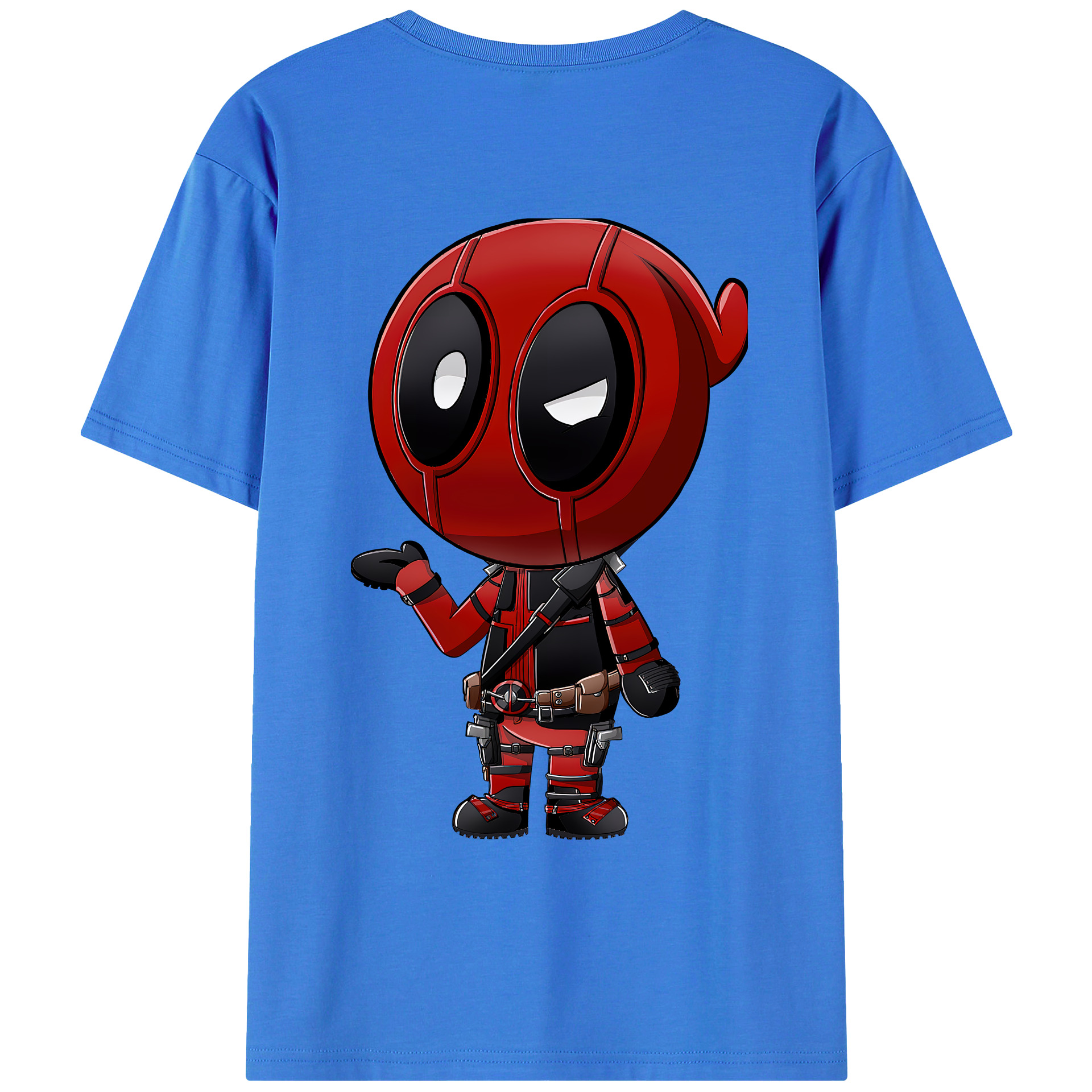 （画像用） Deadpool デッドプール 綿100％ メンズ半袖Tシャツ（バックプリント） 通気性
