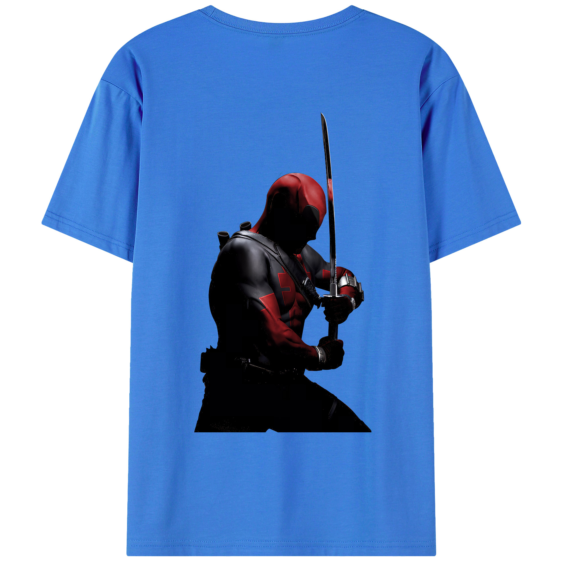 （画像用） Deadpool デッドプール 綿100％ メンズ半袖Tシャツ（バックプリント） 通気性