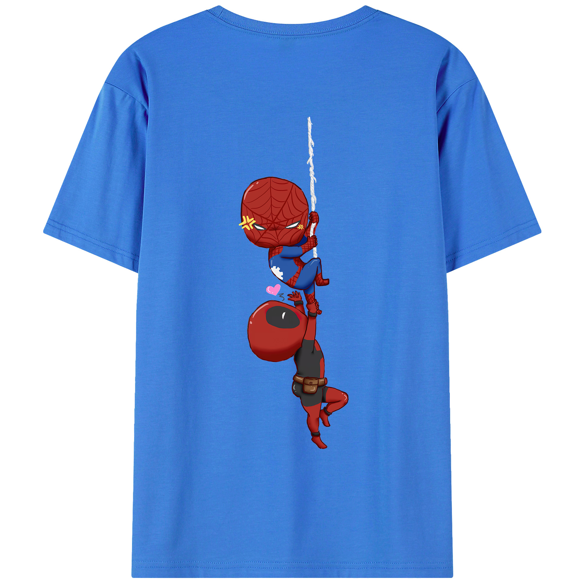 （画像用） Deadpool デッドプール 綿100％ メンズ半袖Tシャツ（バックプリント） 通気性