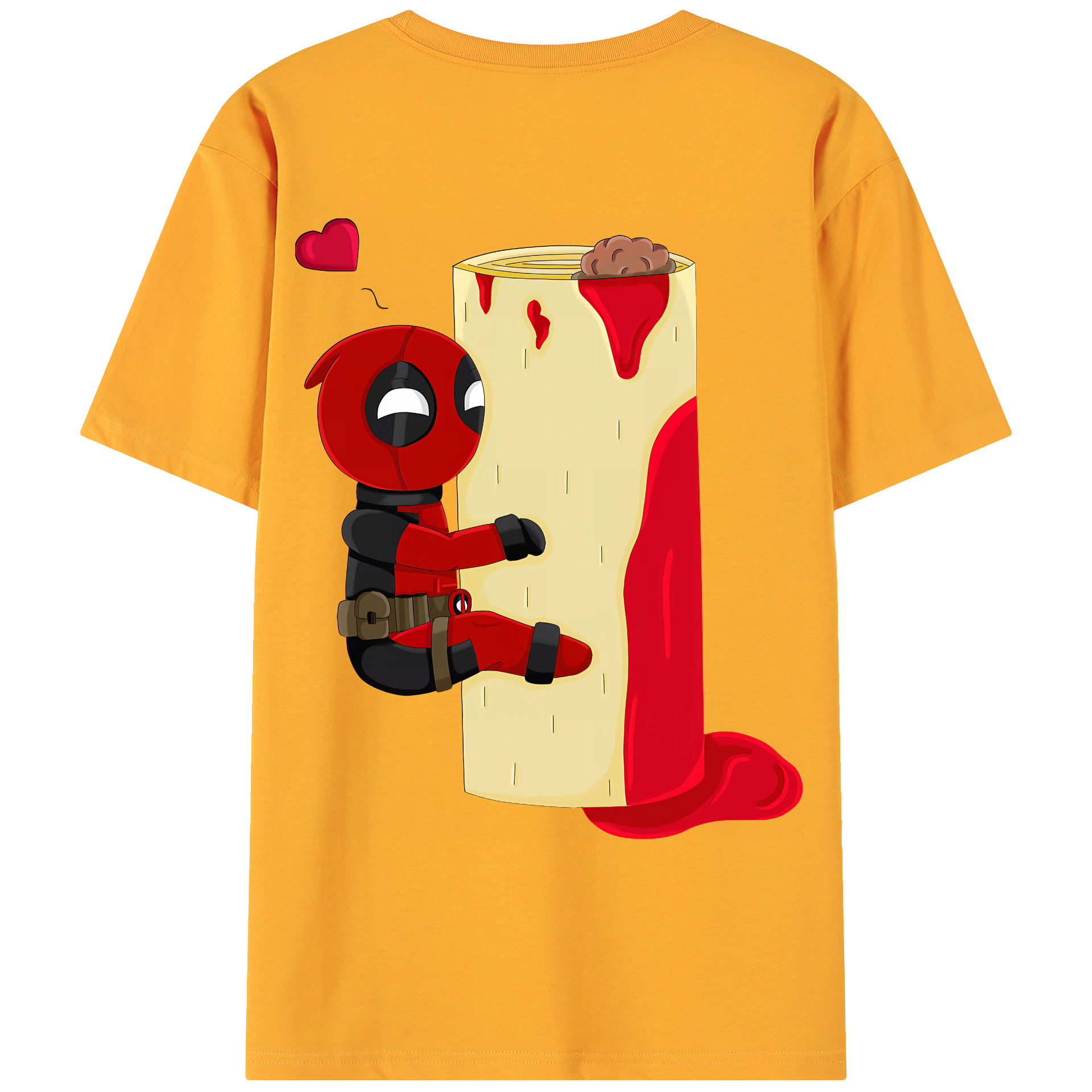 （画像用） Deadpool デッドプール 綿100％ メンズ半袖Tシャツ（バックプリント） 通気性