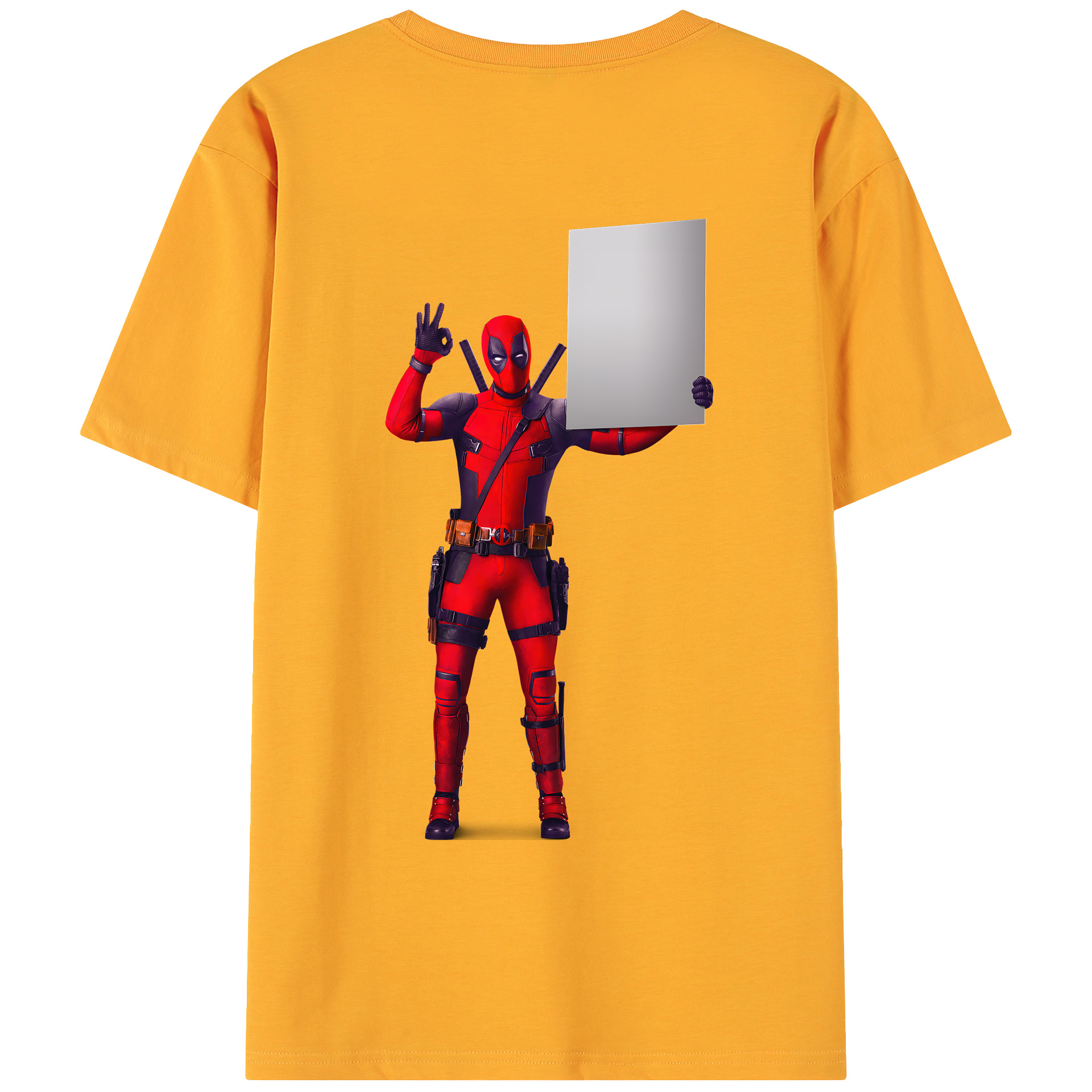 （画像用） Deadpool デッドプール 綿100％ メンズ半袖Tシャツ（バックプリント） 通気性