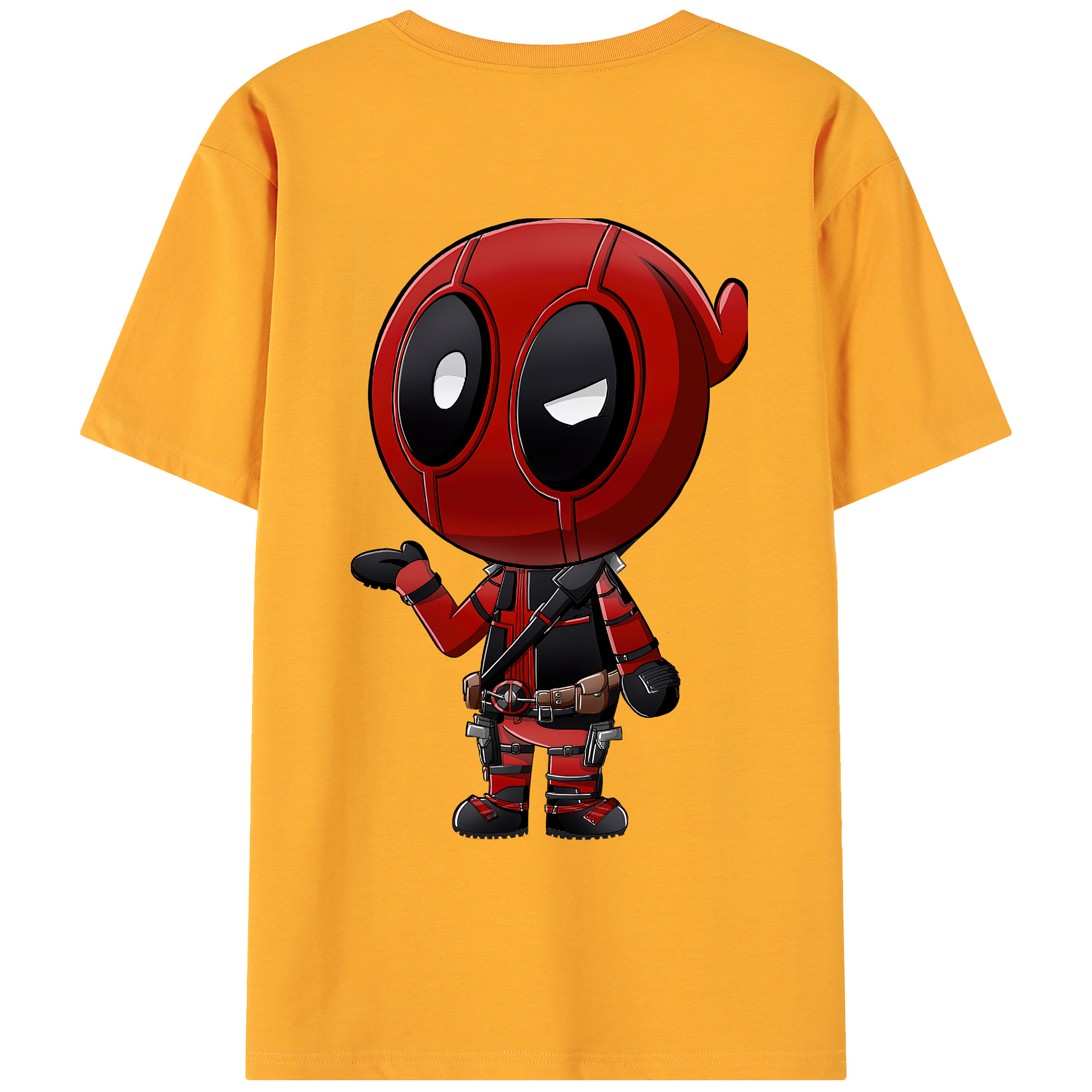 （画像用） Deadpool デッドプール 綿100％ メンズ半袖Tシャツ（バックプリント） 通気性