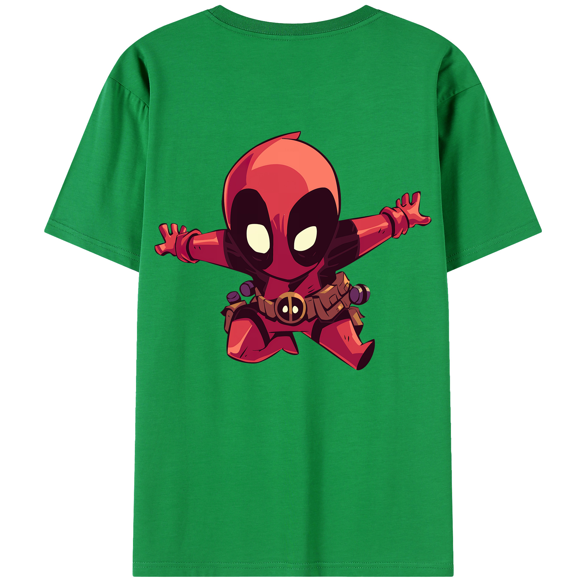 （画像用） Deadpool デッドプール 綿100％ メンズ半袖Tシャツ（バックプリント） 通気性