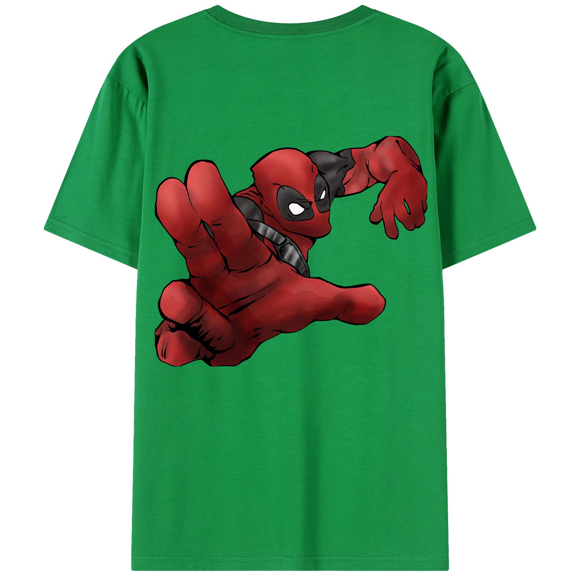 （画像用） Deadpool デッドプール 綿100％ メンズ半袖Tシャツ（バックプリント） 通気性