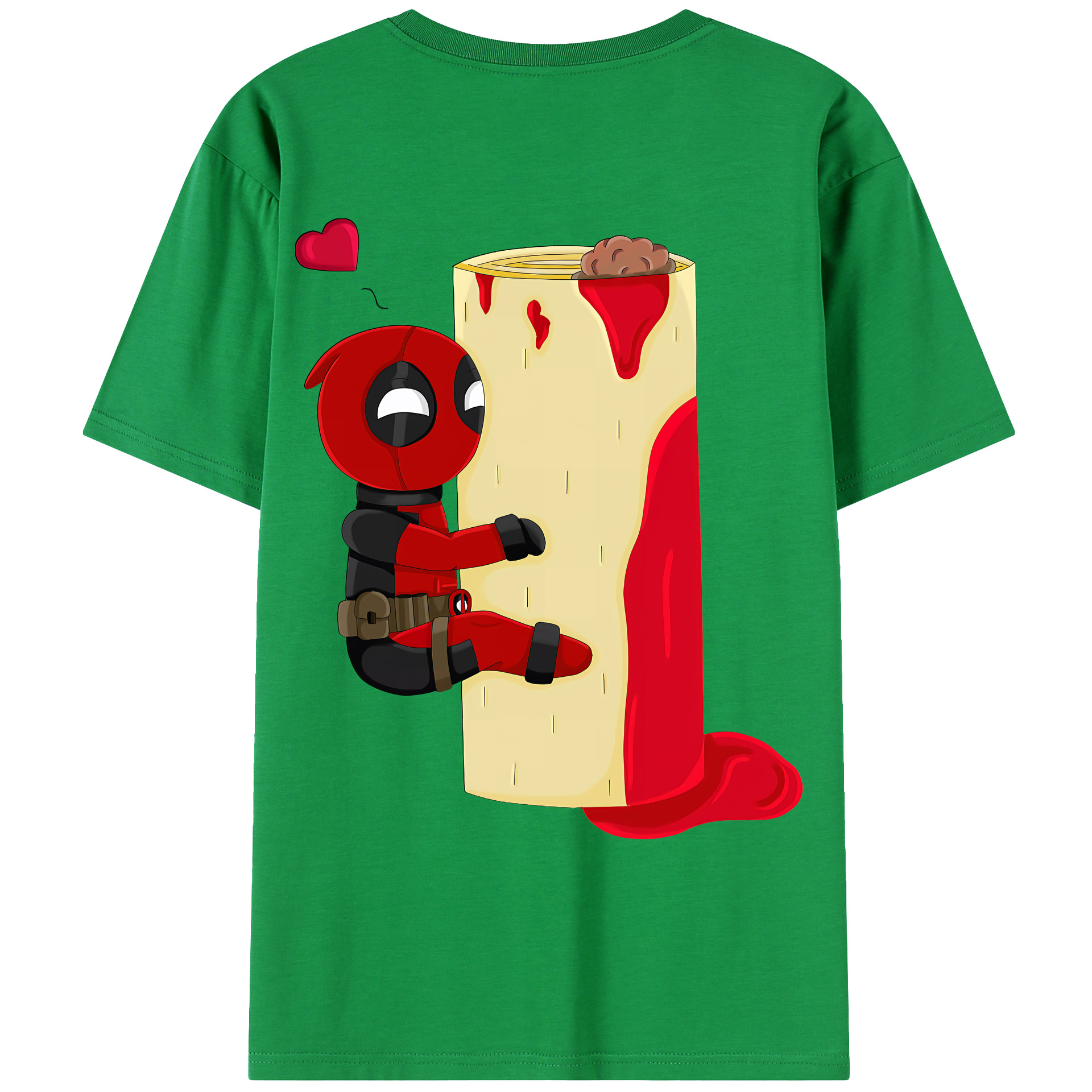 （画像用） Deadpool デッドプール 綿100％ メンズ半袖Tシャツ（バックプリント） 通気性