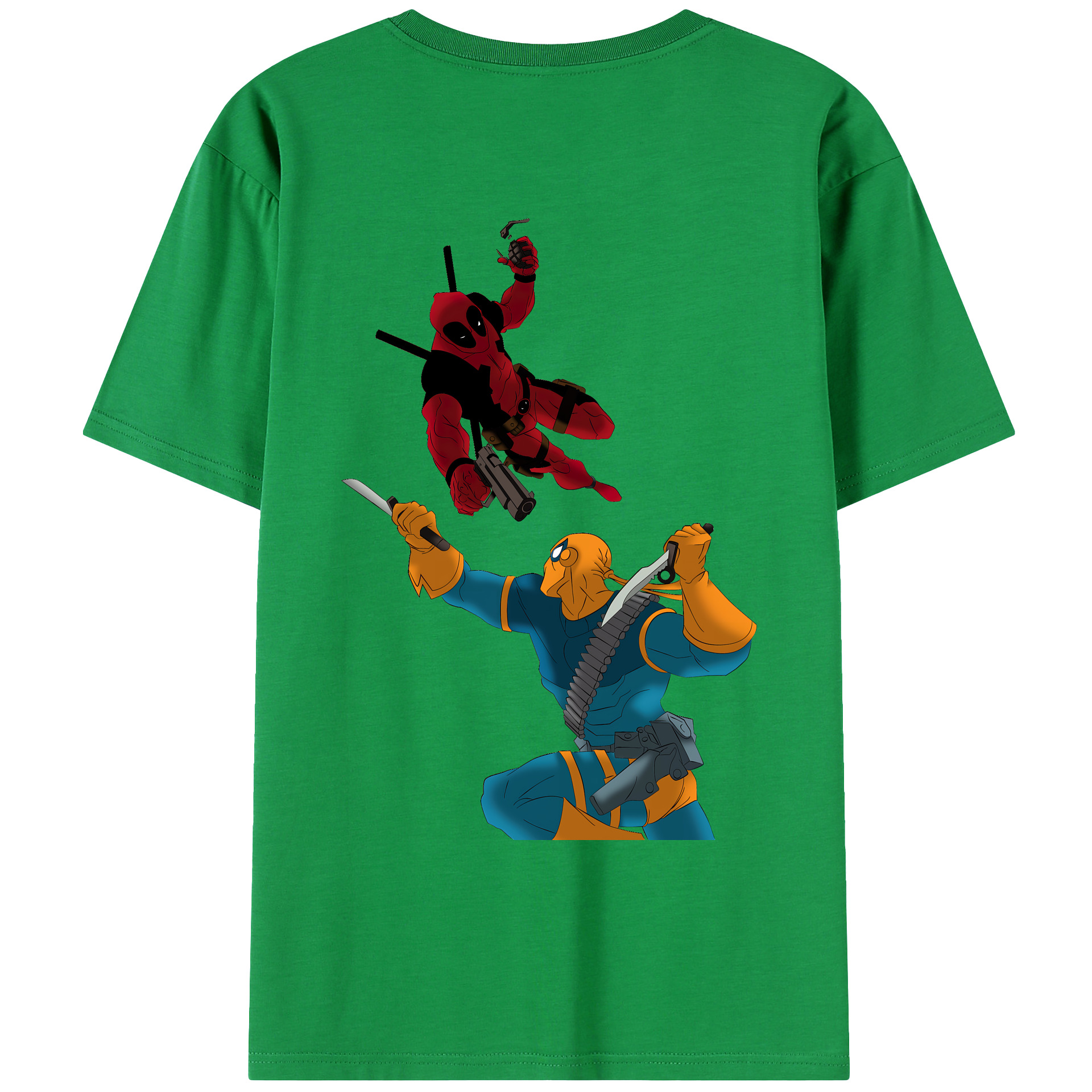 （画像用） Deadpool デッドプール 綿100％ メンズ半袖Tシャツ（バックプリント） 通気性