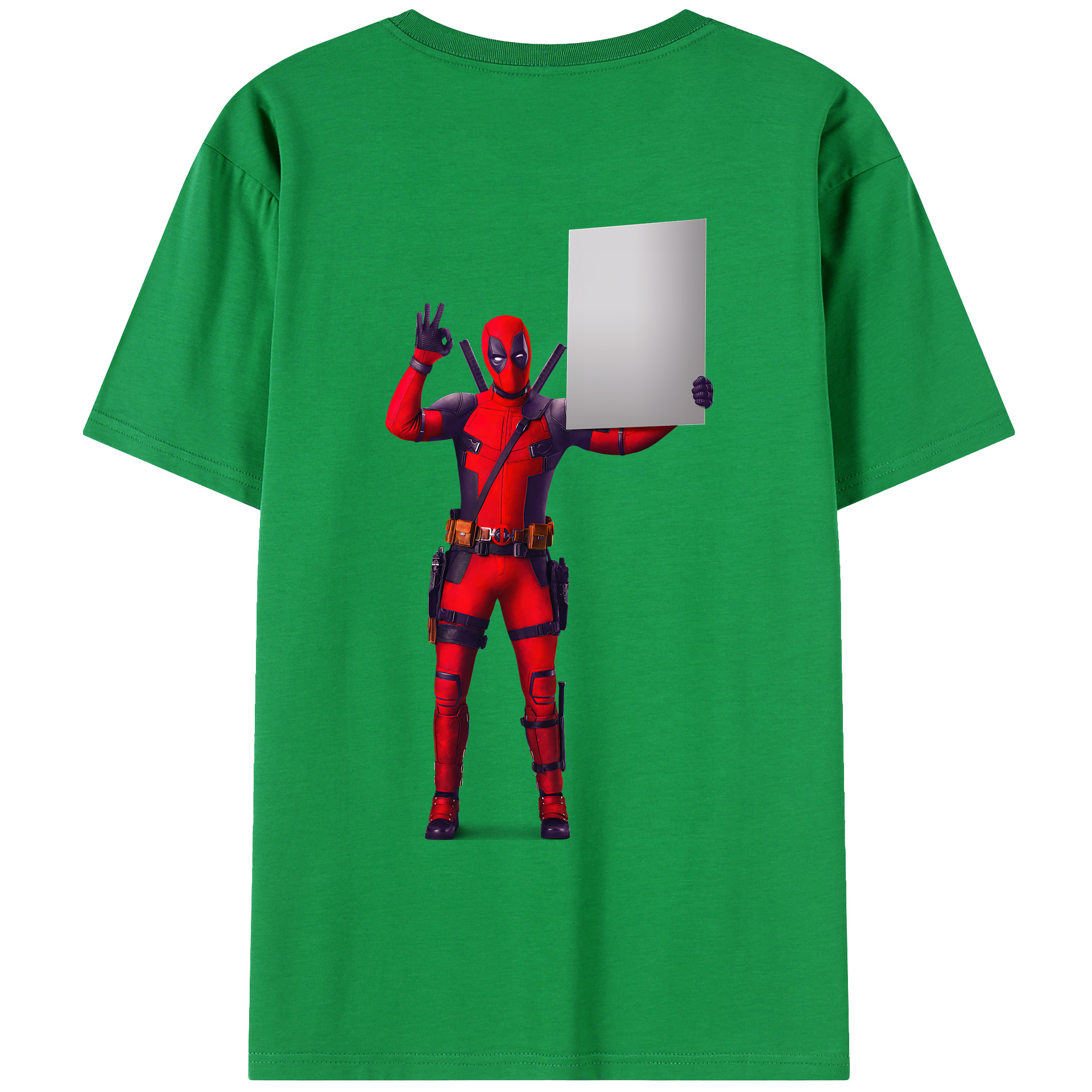 （画像用） Deadpool デッドプール 綿100％ メンズ半袖Tシャツ（バックプリント） 通気性