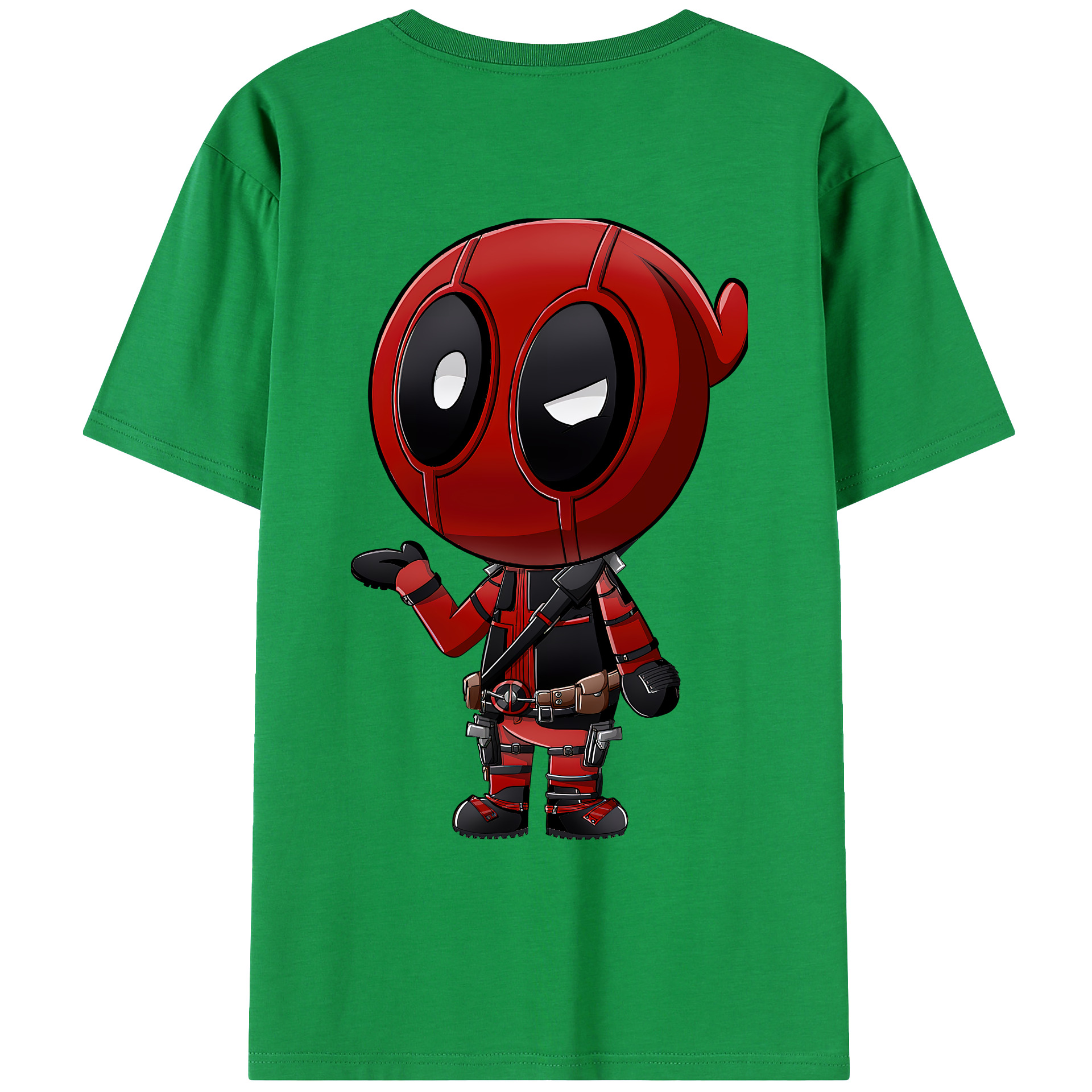 （画像用） Deadpool デッドプール 綿100％ メンズ半袖Tシャツ（バックプリント） 通気性