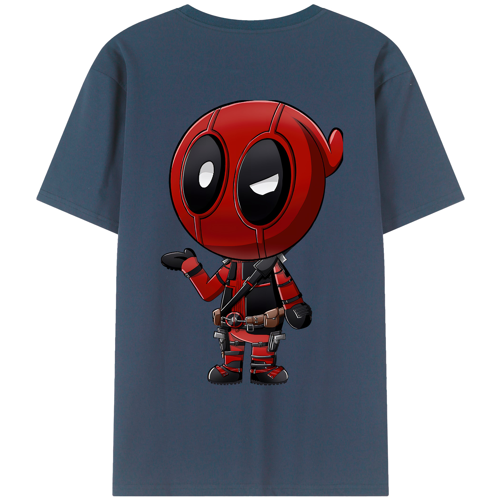 （画像用） Deadpool デッドプール 綿100％ メンズ半袖Tシャツ（バックプリント） 通気性