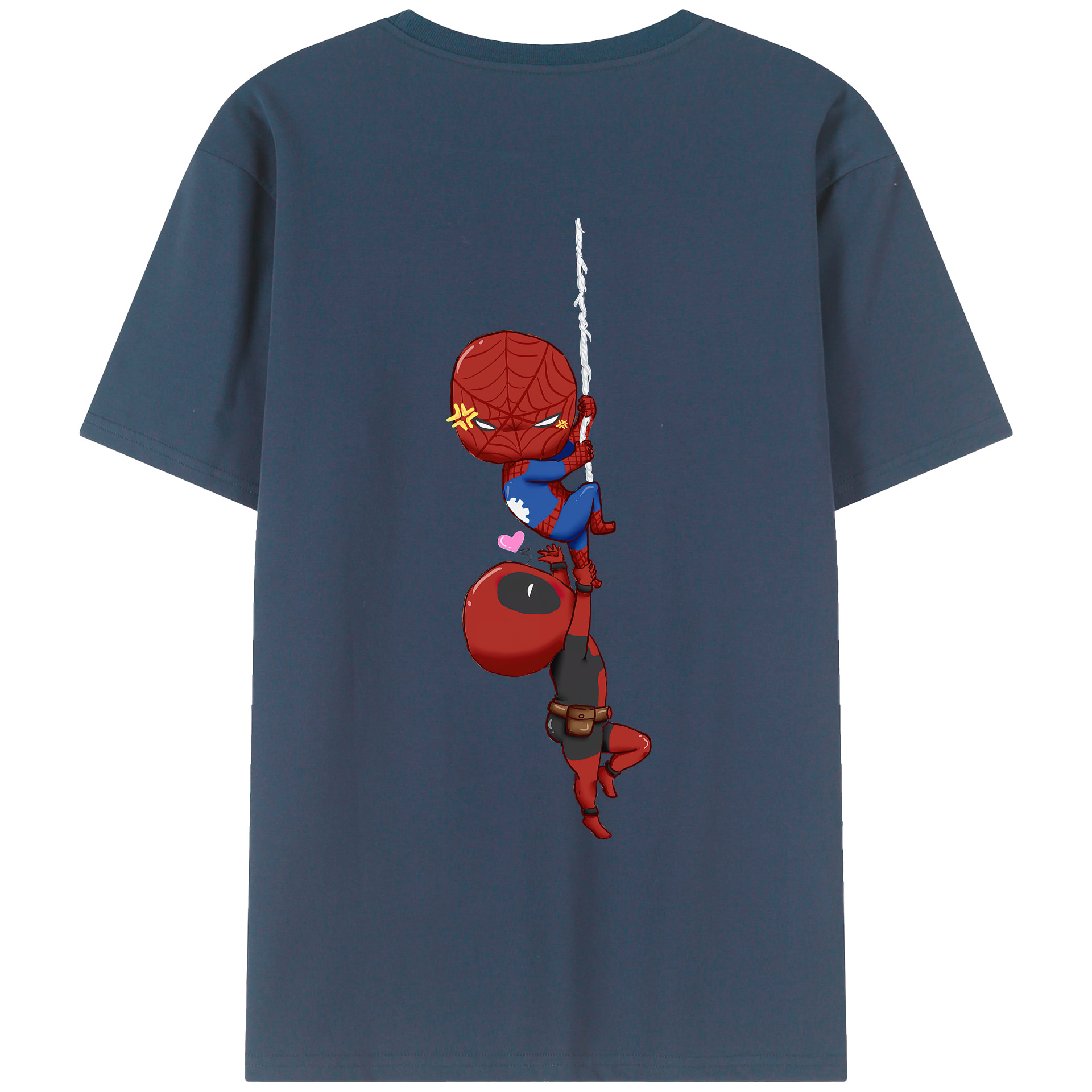 （画像用） Deadpool デッドプール 綿100％ メンズ半袖Tシャツ（バックプリント） 通気性