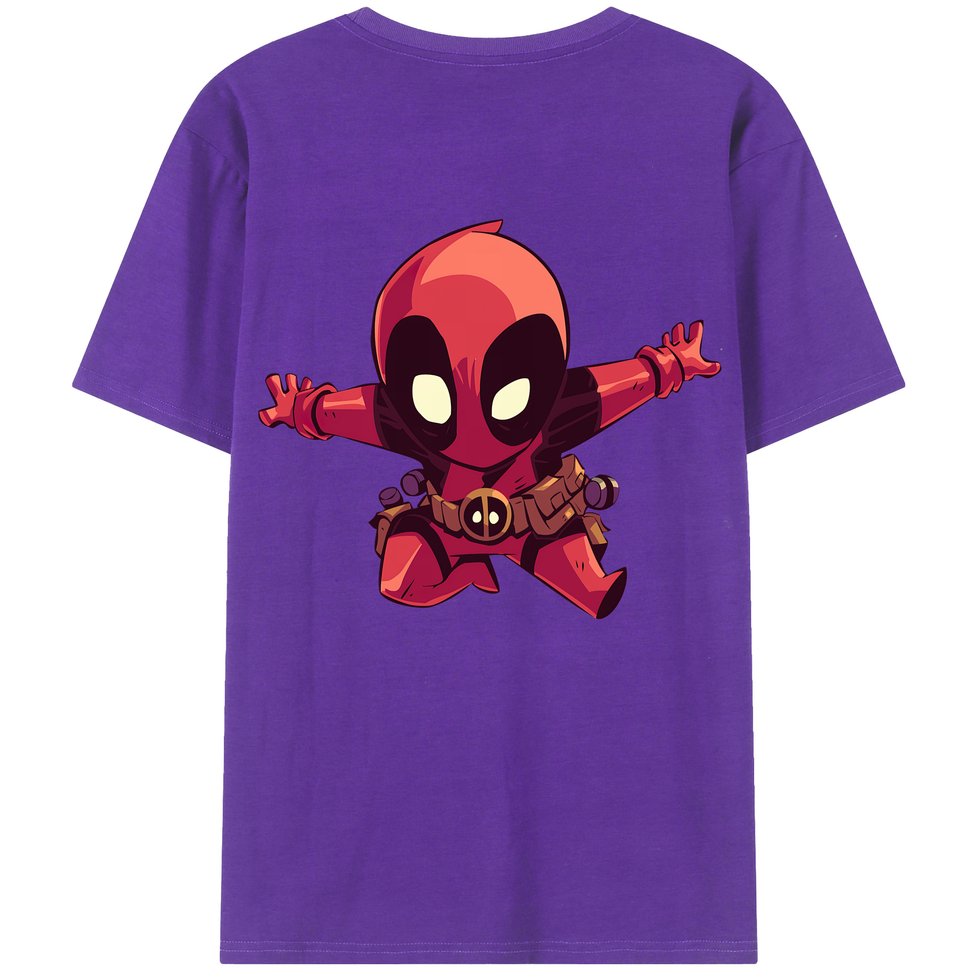 （画像用） Deadpool デッドプール 綿100％ メンズ半袖Tシャツ（バックプリント） 通気性