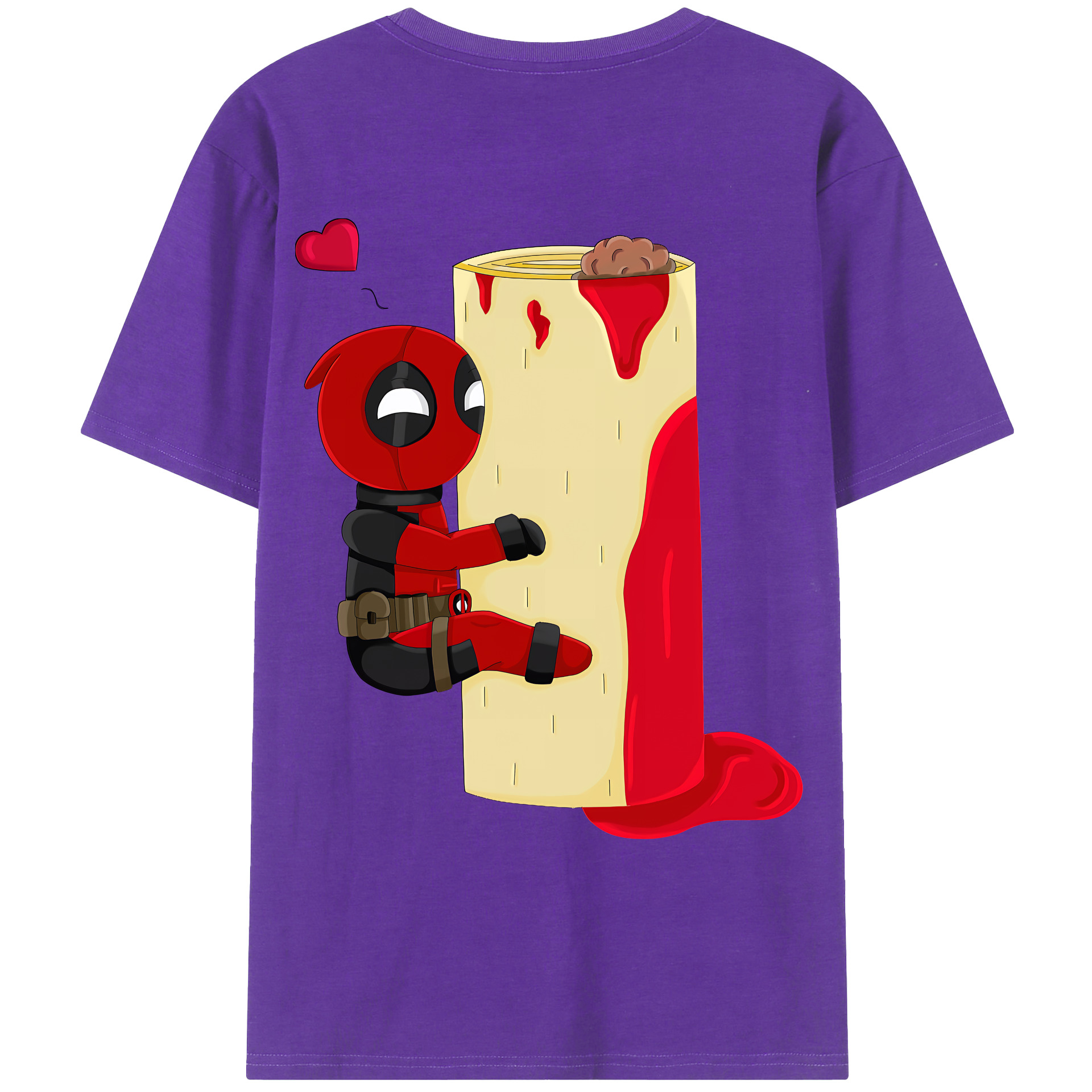 （画像用） Deadpool デッドプール 綿100％ メンズ半袖Tシャツ（バックプリント） 通気性