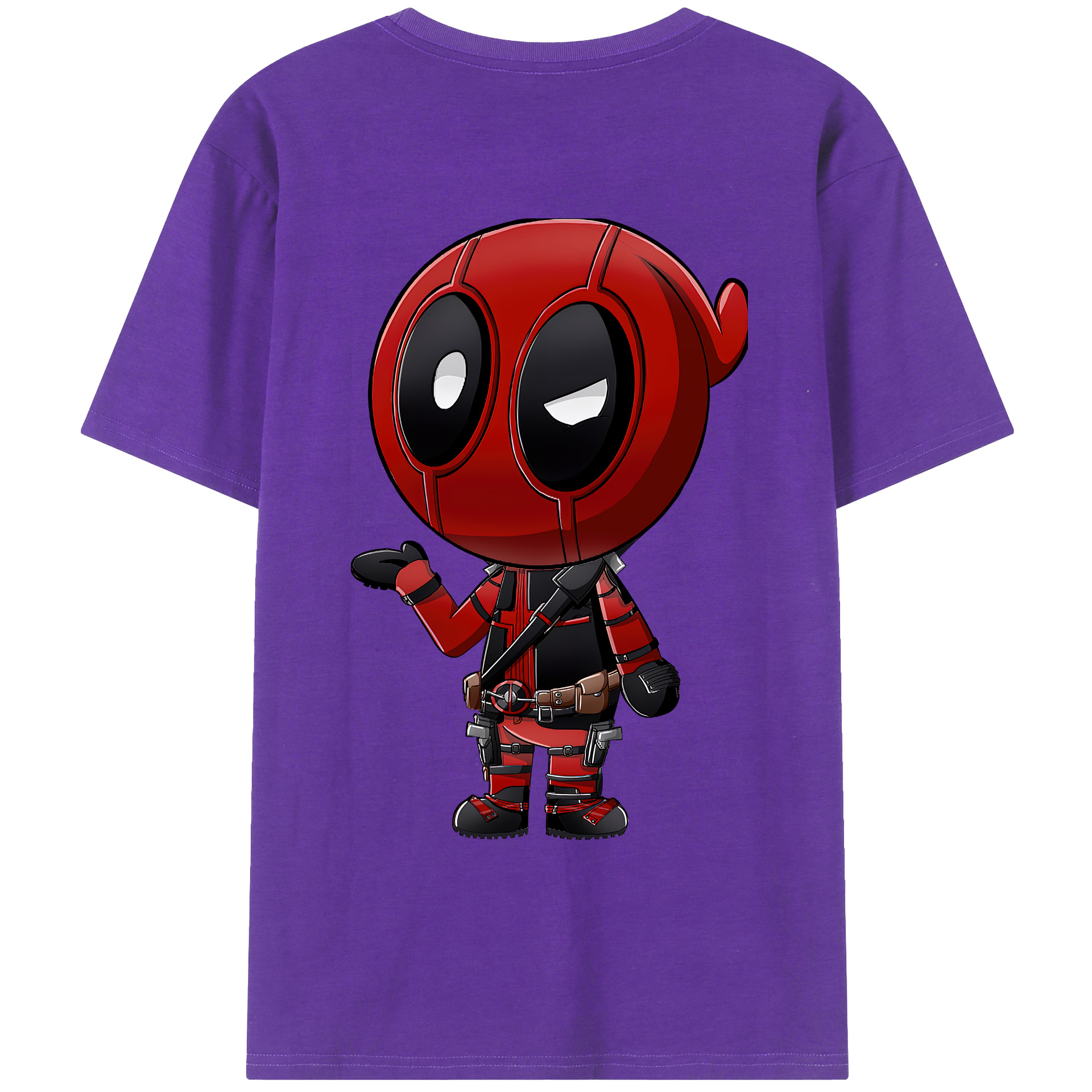 （画像用） Deadpool デッドプール 綿100％ メンズ半袖Tシャツ（バックプリント） 通気性