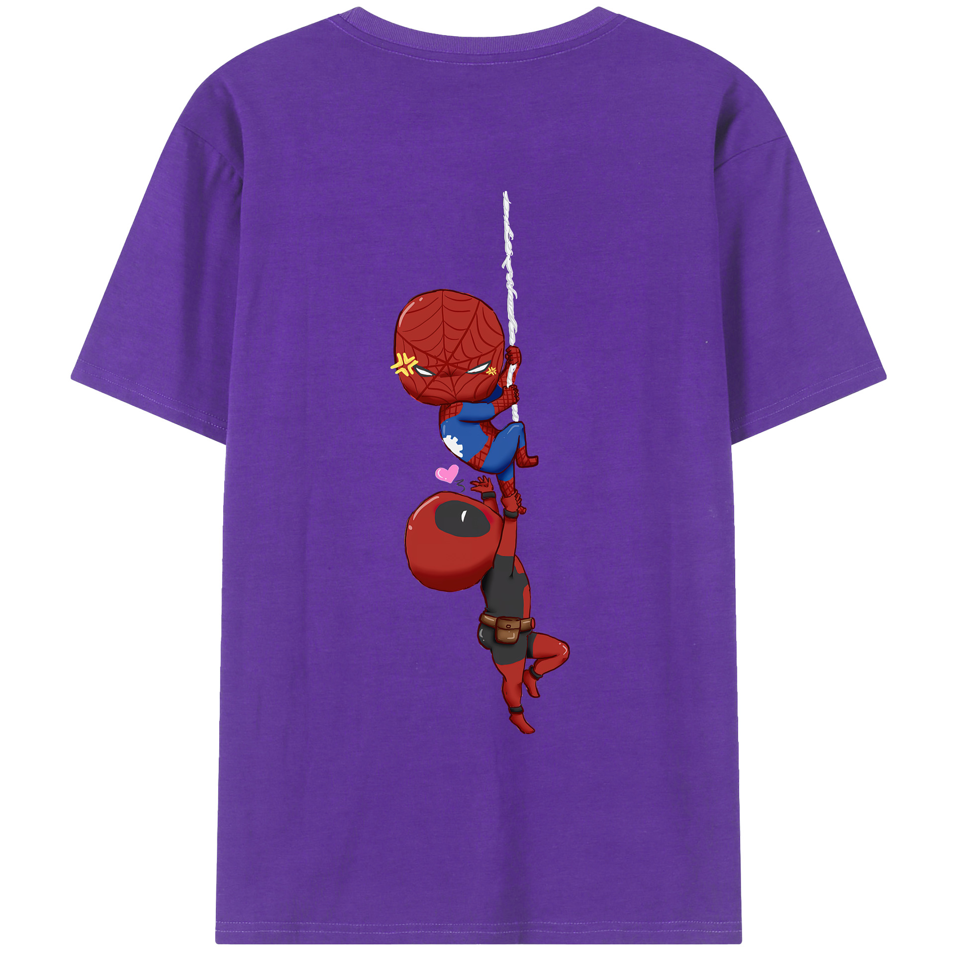 （画像用） Deadpool デッドプール 綿100％ メンズ半袖Tシャツ（バックプリント） 通気性