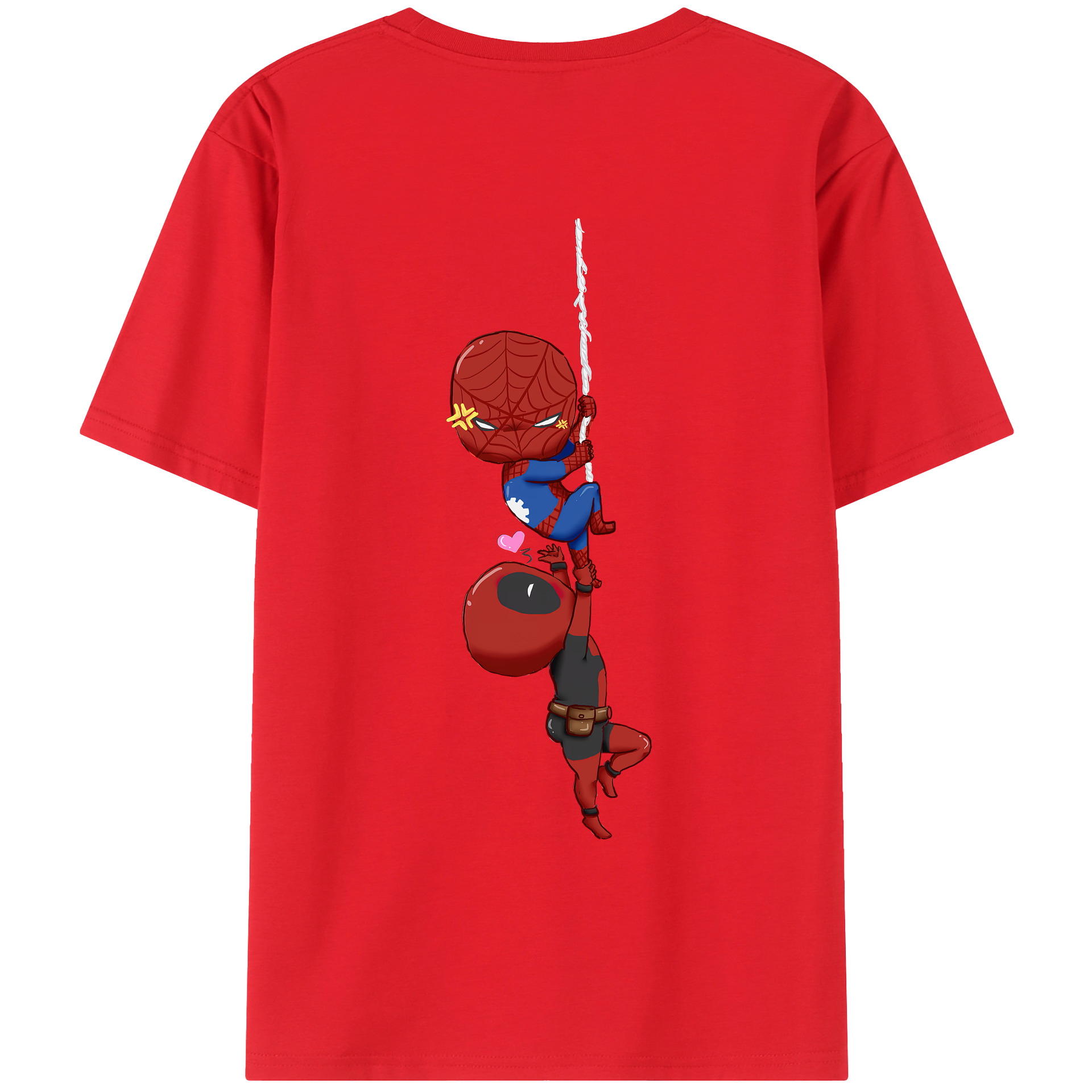 （画像用） Deadpool デッドプール 綿100％ メンズ半袖Tシャツ（バックプリント） 通気性