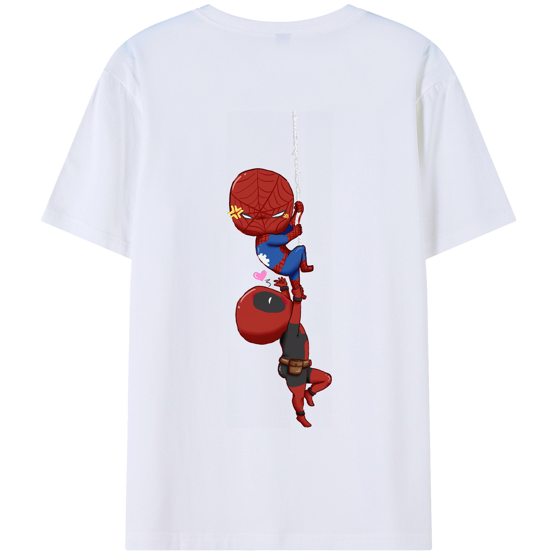 （画像用） Deadpool デッドプール 綿100％ メンズ半袖Tシャツ（バックプリント） 通気性