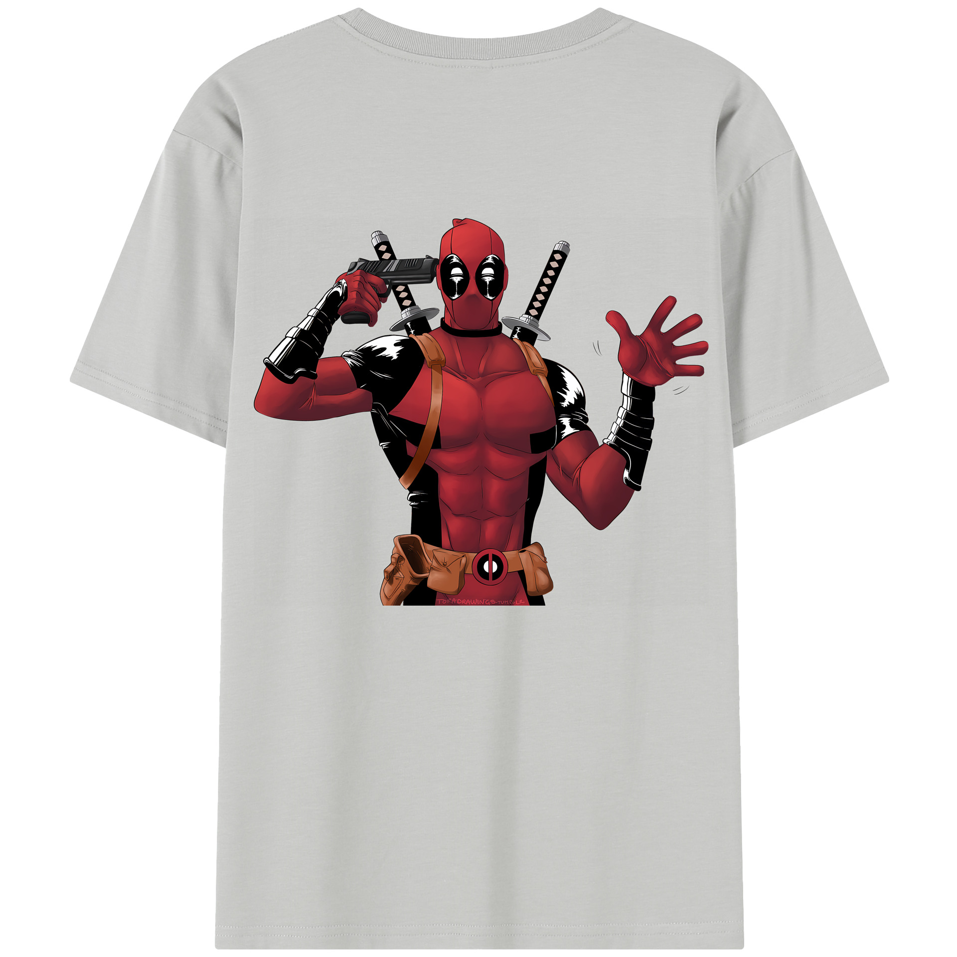 （画像用） Deadpool デッドプール レディース半袖Tシャツ(バックプリント)