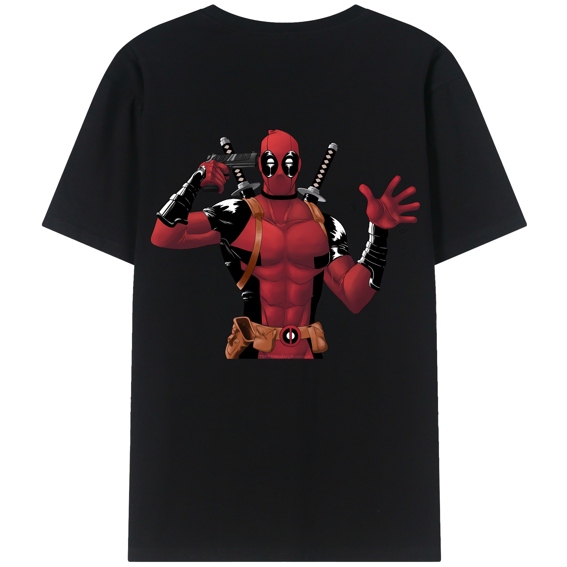 （画像用） Deadpool デッドプール レディース半袖Tシャツ(バックプリント)