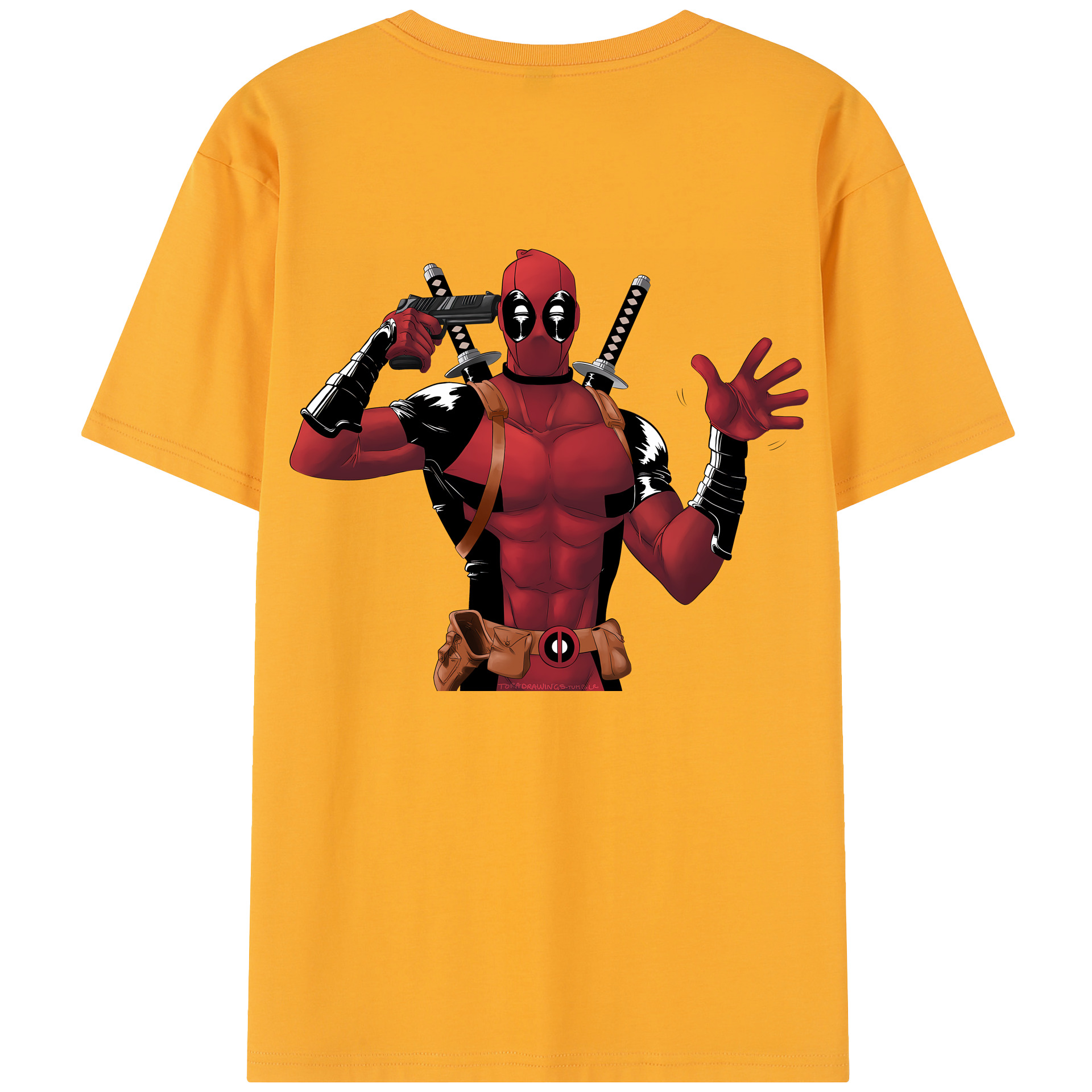 （画像用） Deadpool デッドプール レディース半袖Tシャツ(バックプリント)