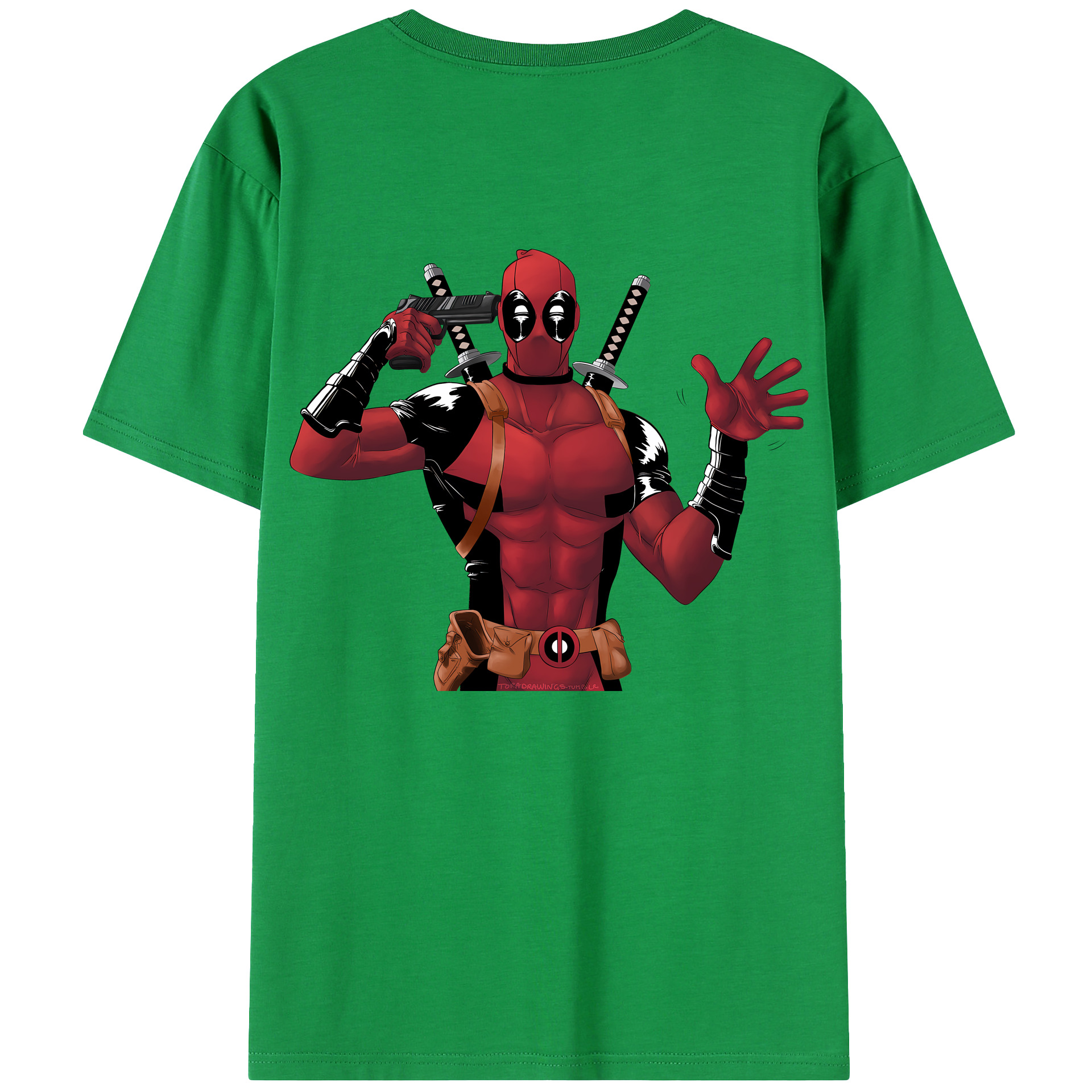 （画像用） Deadpool デッドプール レディース半袖Tシャツ(バックプリント)