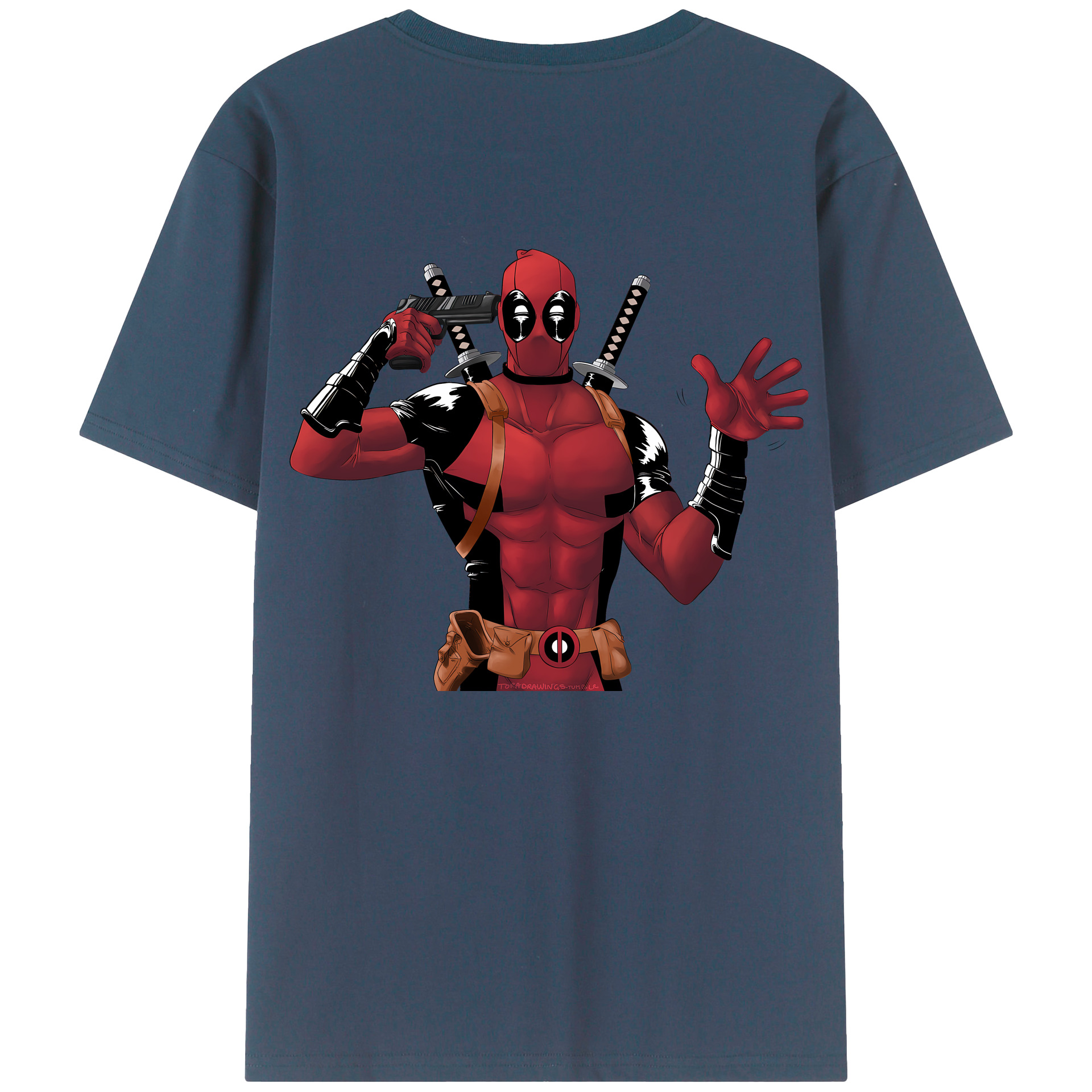 （画像用） Deadpool デッドプール レディース半袖Tシャツ(バックプリント)