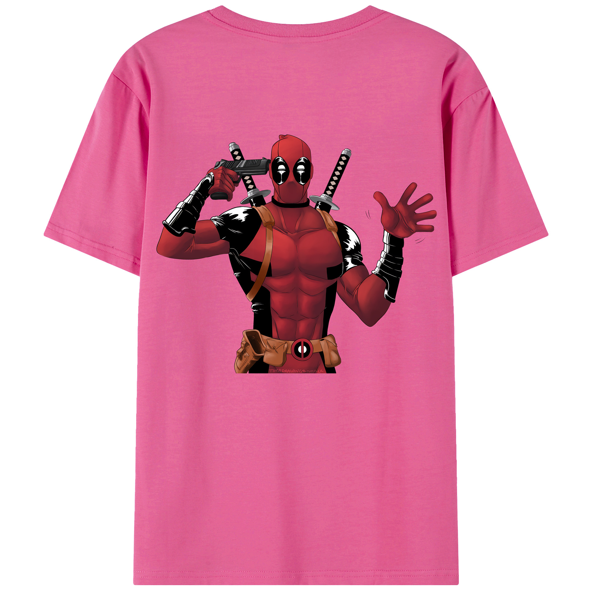 （画像用） Deadpool デッドプール レディース半袖Tシャツ(バックプリント)