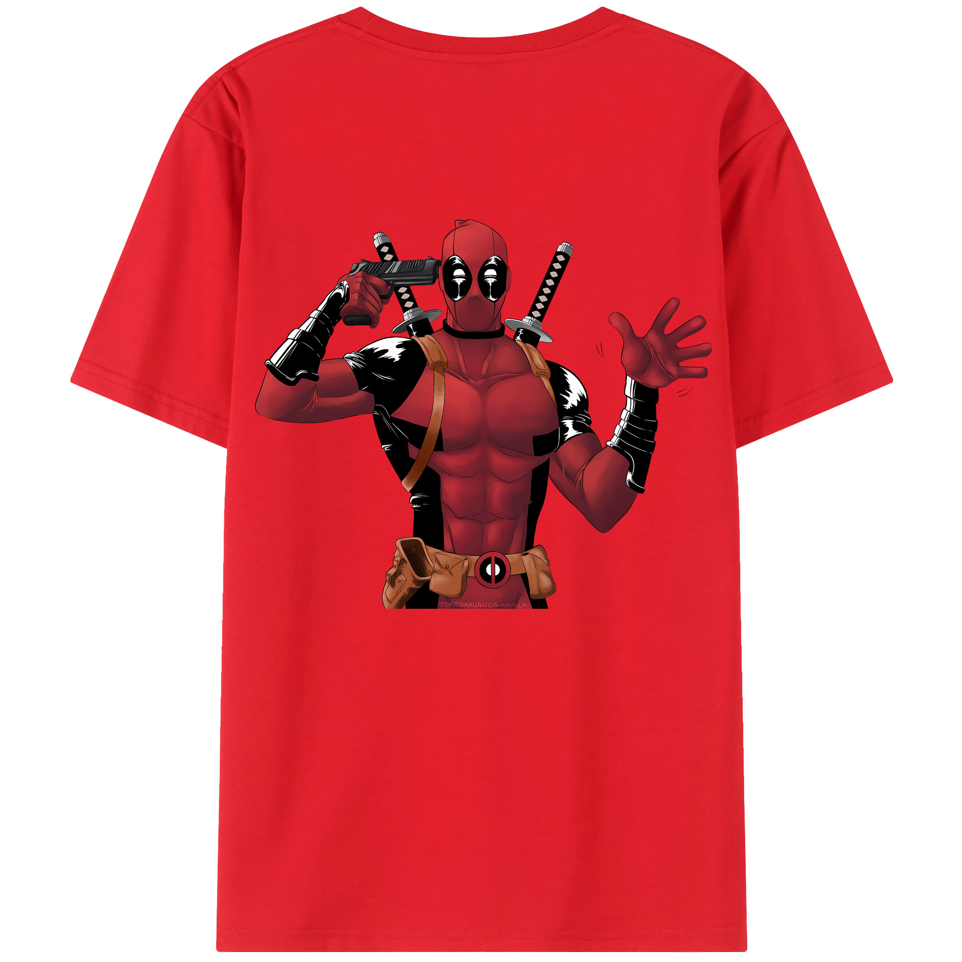 （画像用） Deadpool デッドプール レディース半袖Tシャツ(バックプリント)