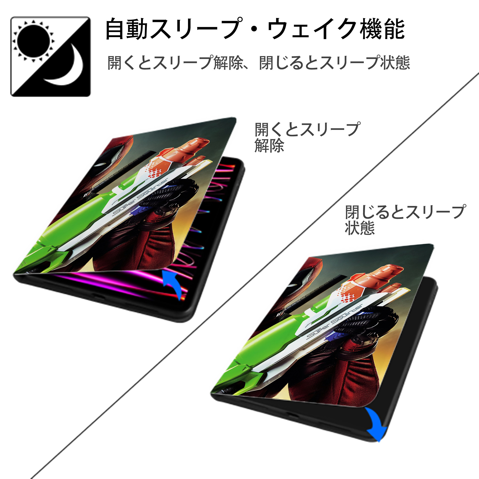 Deadpool デッドプール IPad ケース ブック型 PUレザー TPU 耐衝撃 軽量 薄型 ペン収納なし 全面保護 IPad 各モデル対応