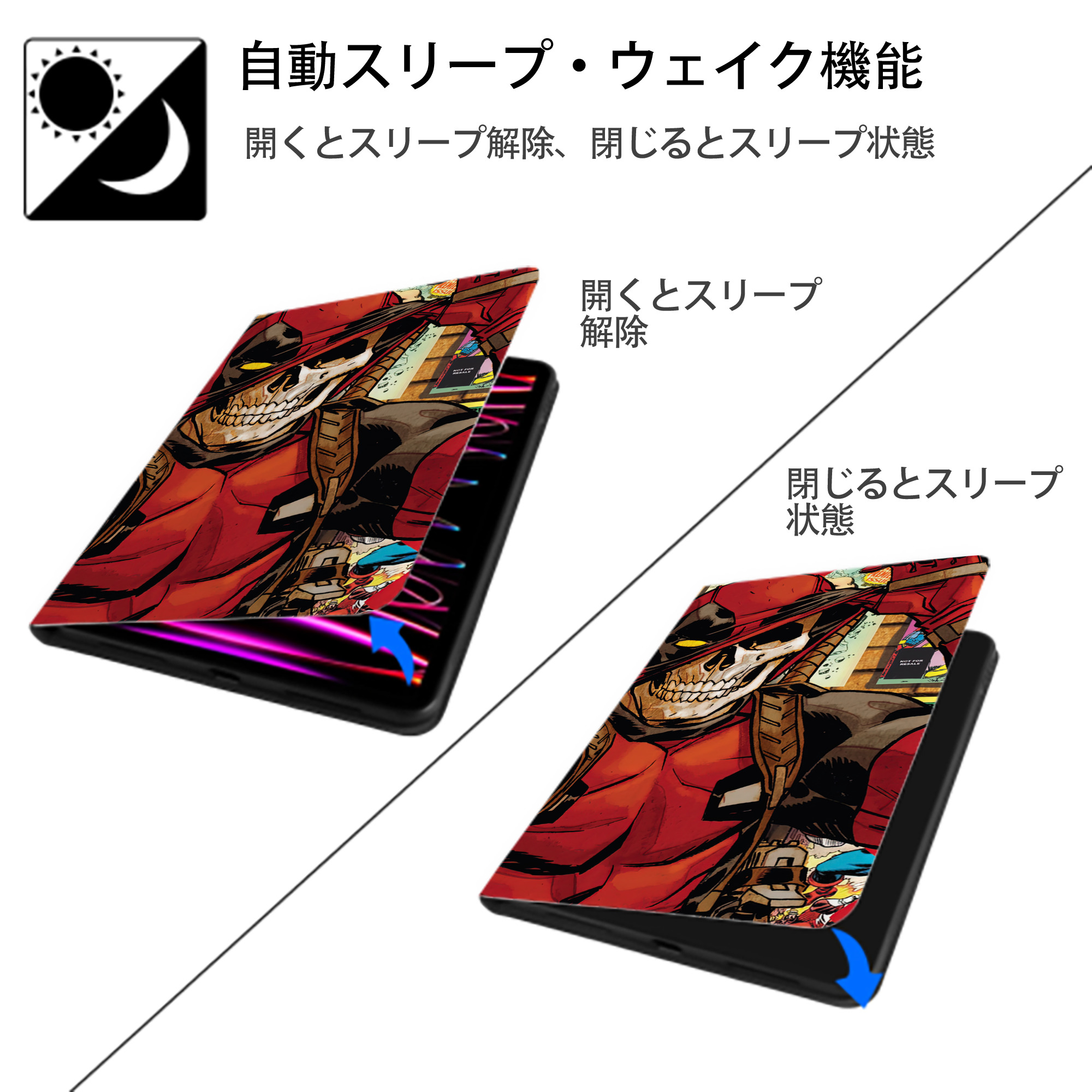 Deadpool デッドプール IPad ケース ブック型 PUレザー TPU 耐衝撃 軽量 薄型 ペン収納なし 全面保護 IPad 各モデル対応