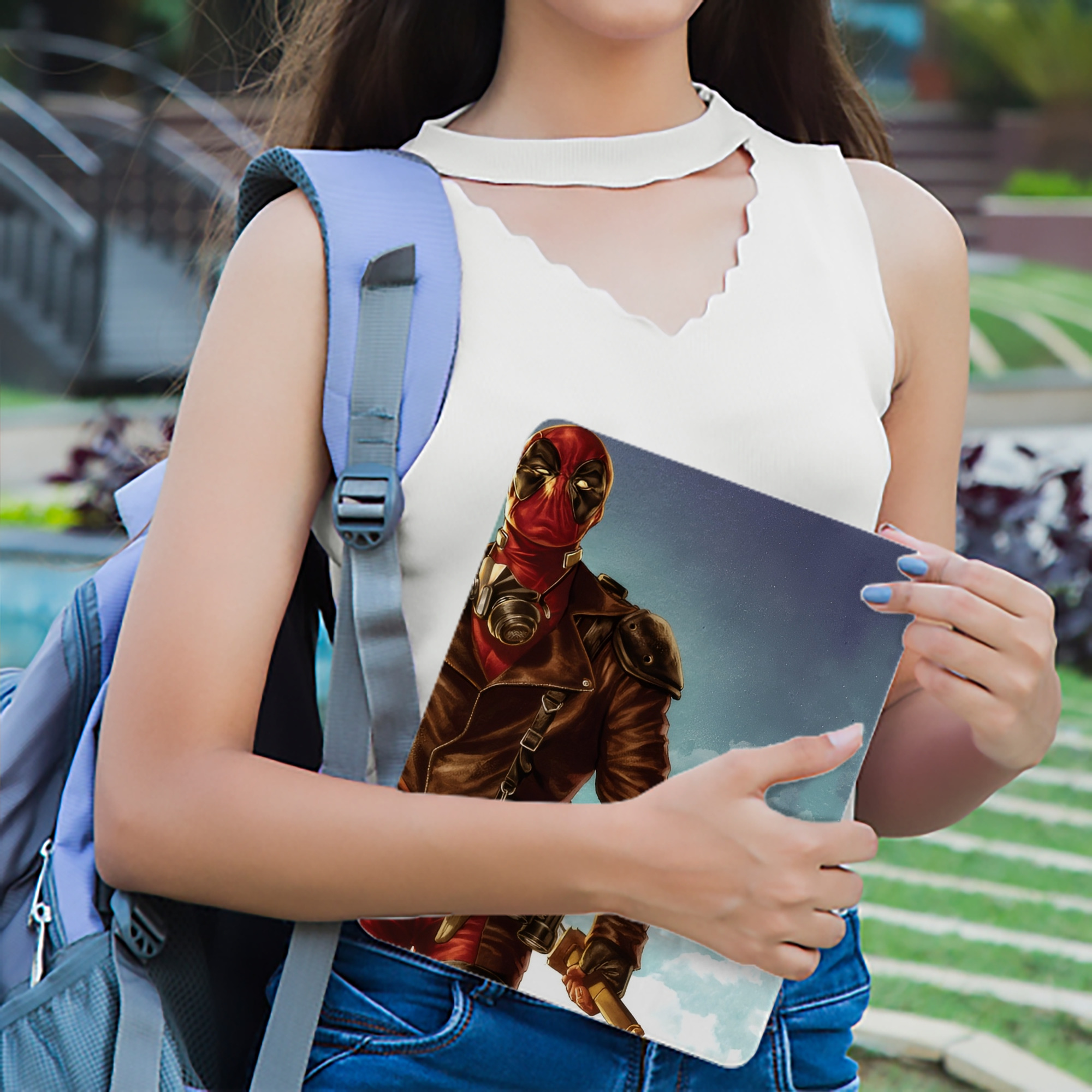 Deadpool デッドプール IPad ケース ブック型 PUレザー TPU 耐衝撃 軽量 薄型 ペン収納なし 全面保護 IPad 各モデル対応
