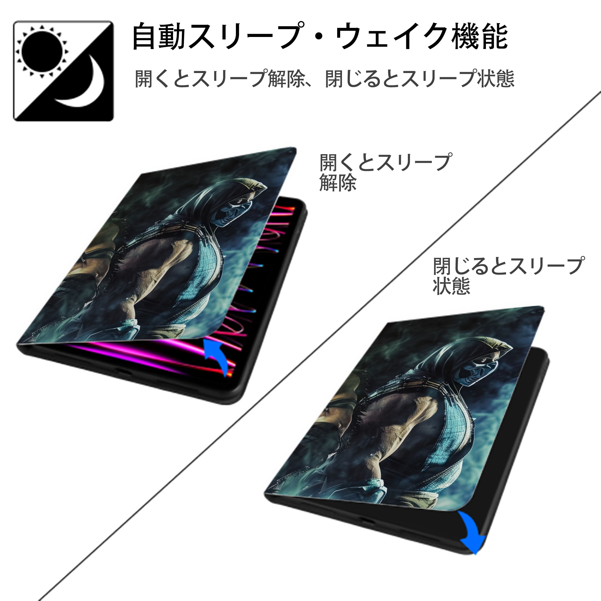 Deadpool デッドプール IPad ケース ブック型 PUレザー TPU 耐衝撃 軽量 薄型 ペン収納なし 全面保護 IPad 各モデル対応