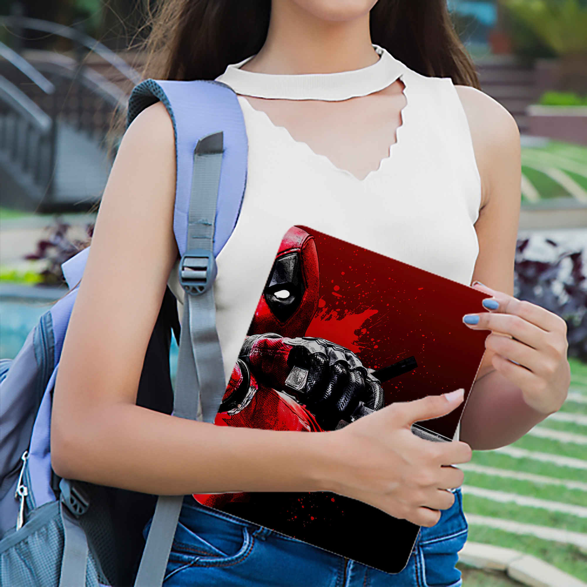 Deadpool デッドプール IPad ケース ブック型 PUレザー TPU 耐衝撃 軽量 薄型 ペン収納なし 全面保護 IPad 各モデル対応