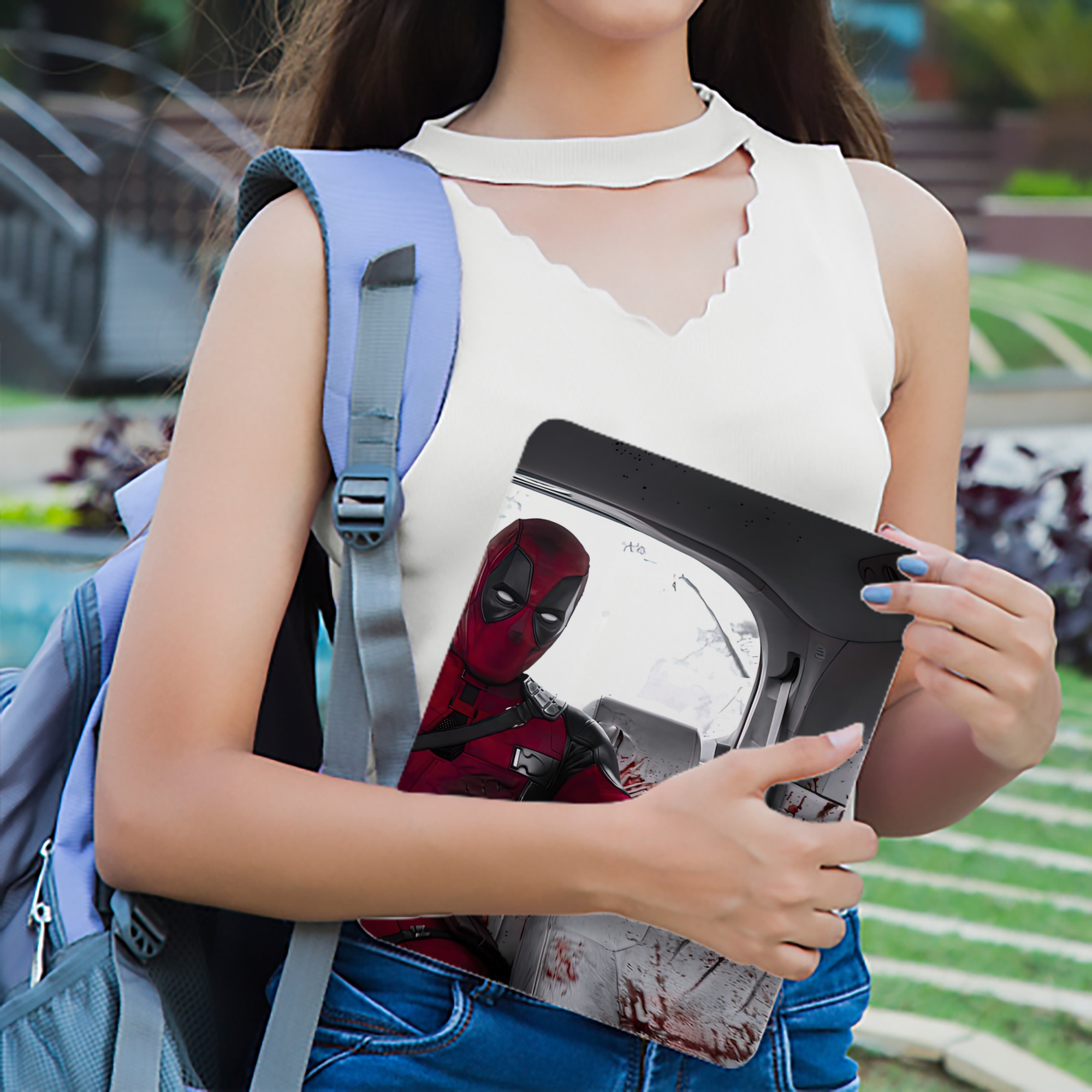 Deadpool デッドプール IPad ケース ブック型 PUレザー TPU 耐衝撃 軽量 薄型 ペン収納なし 全面保護 IPad 各モデル対応