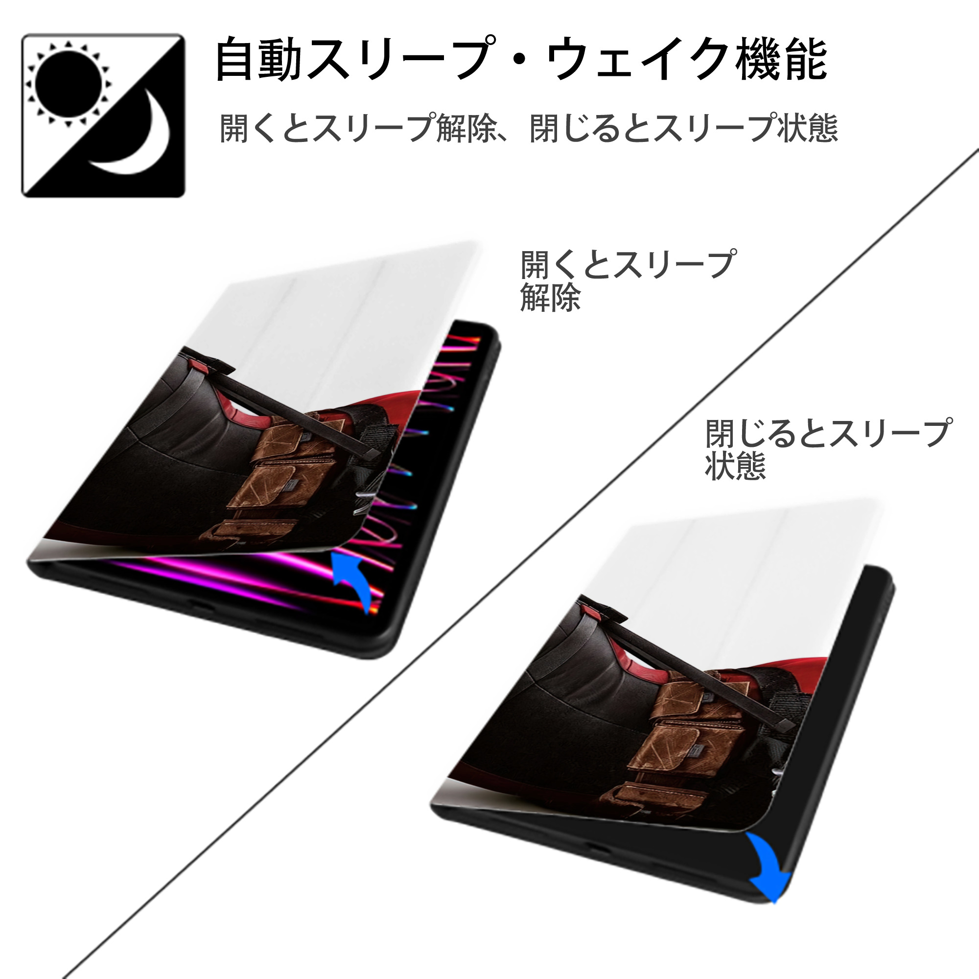 Deadpool デッドプール IPad ケース ブック型 PUレザー TPU 耐衝撃 軽量 薄型 ペン収納なし 全面保護 IPad 各モデル対応