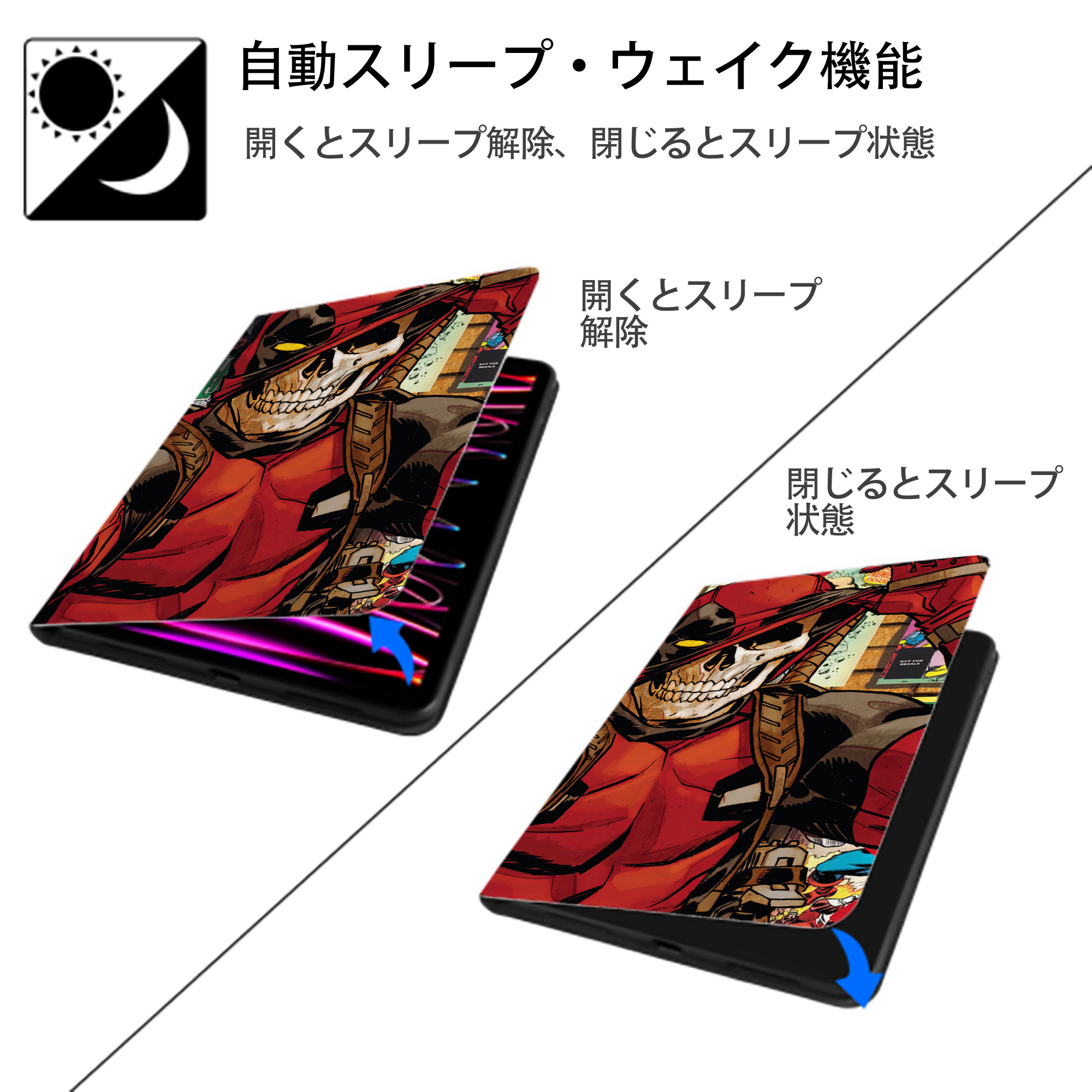Deadpool デッドプール IPadケース ペンホルダー付き ブックスタイルデザイン