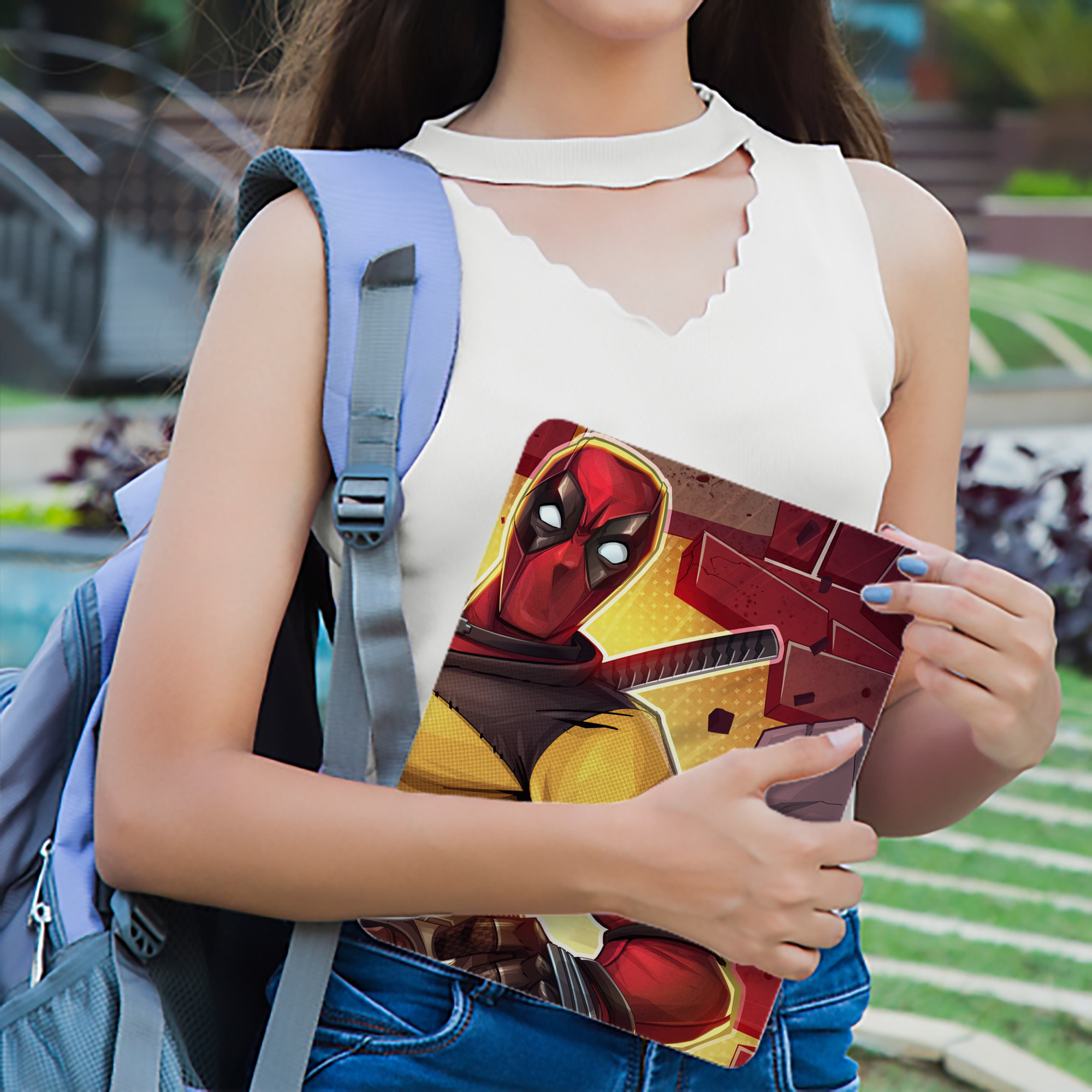 Deadpool デッドプール IPadケース ペンホルダー付き ブックスタイルデザイン