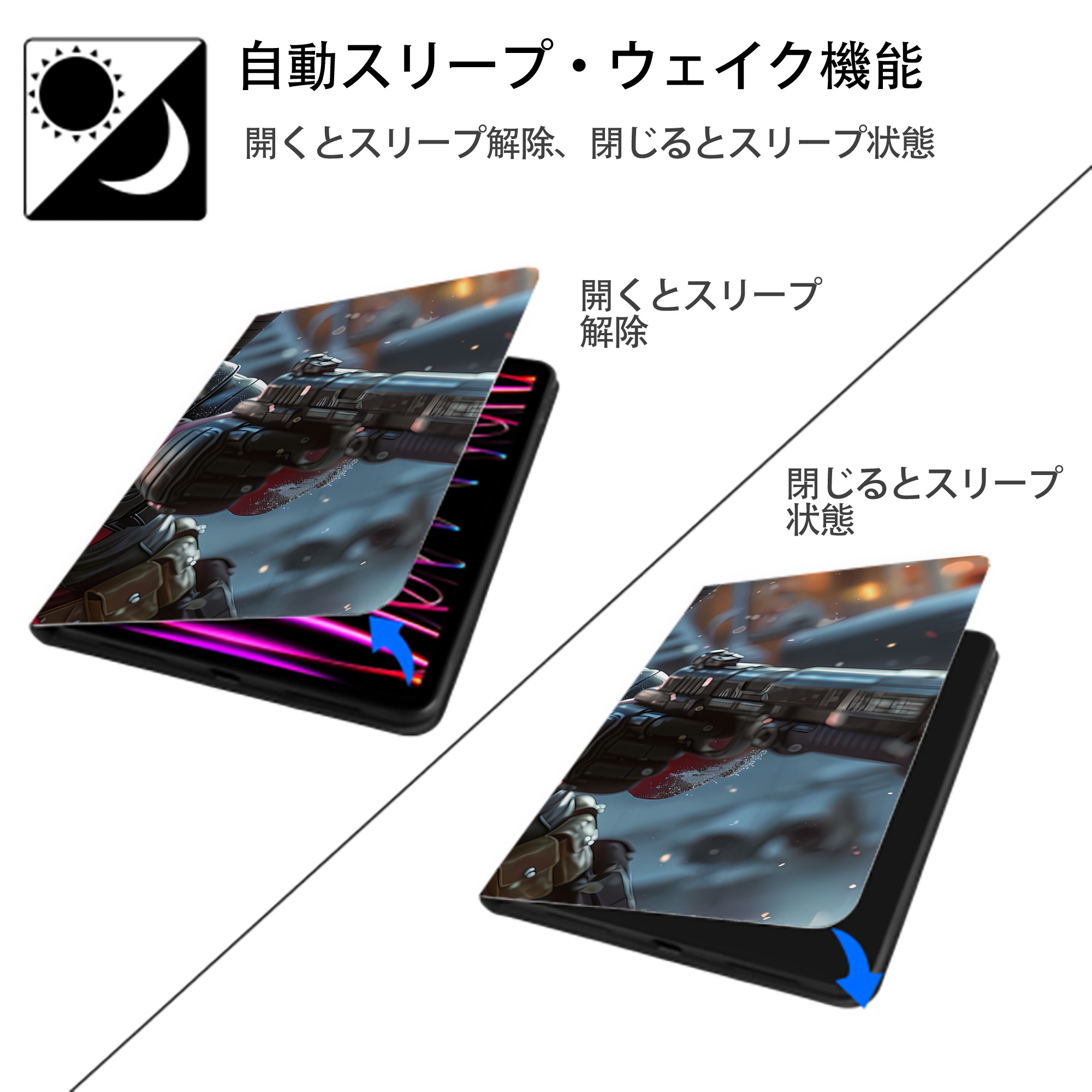 Deadpool デッドプール IPadケース ペンホルダー付き ブックスタイルデザイン