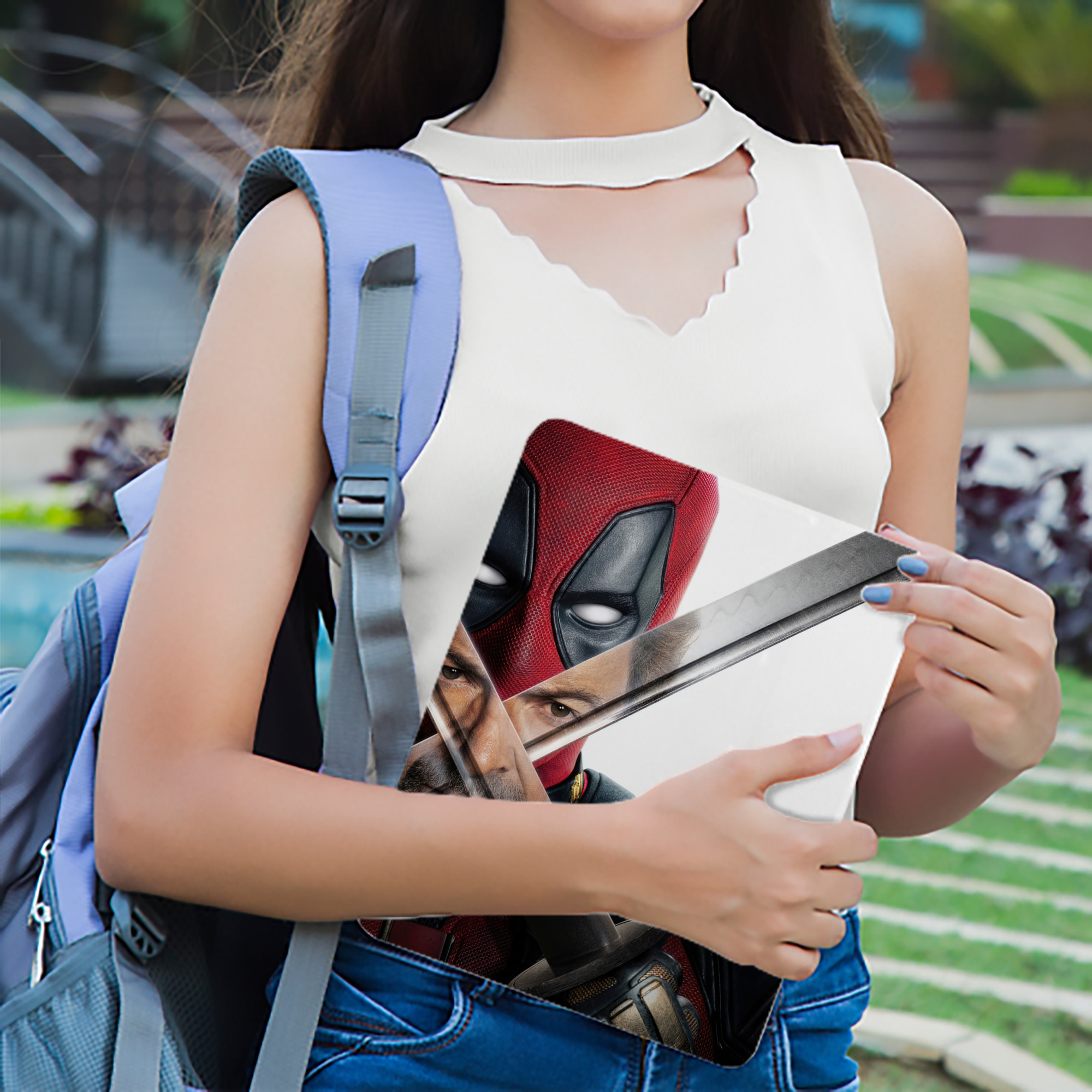 Deadpool デッドプール IPadケース ペンホルダー付き ブックスタイルデザイン