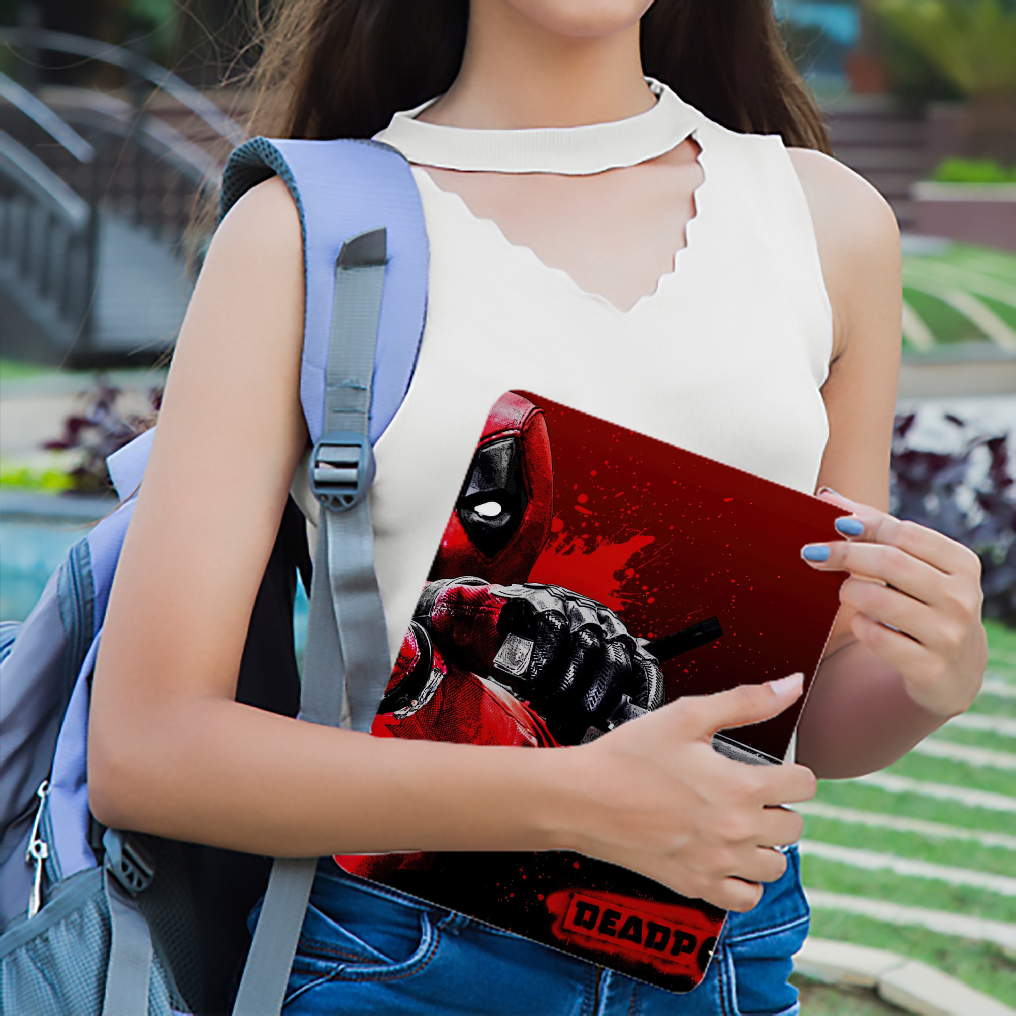 Deadpool デッドプール IPadケース ペンホルダー付き ブックスタイルデザイン