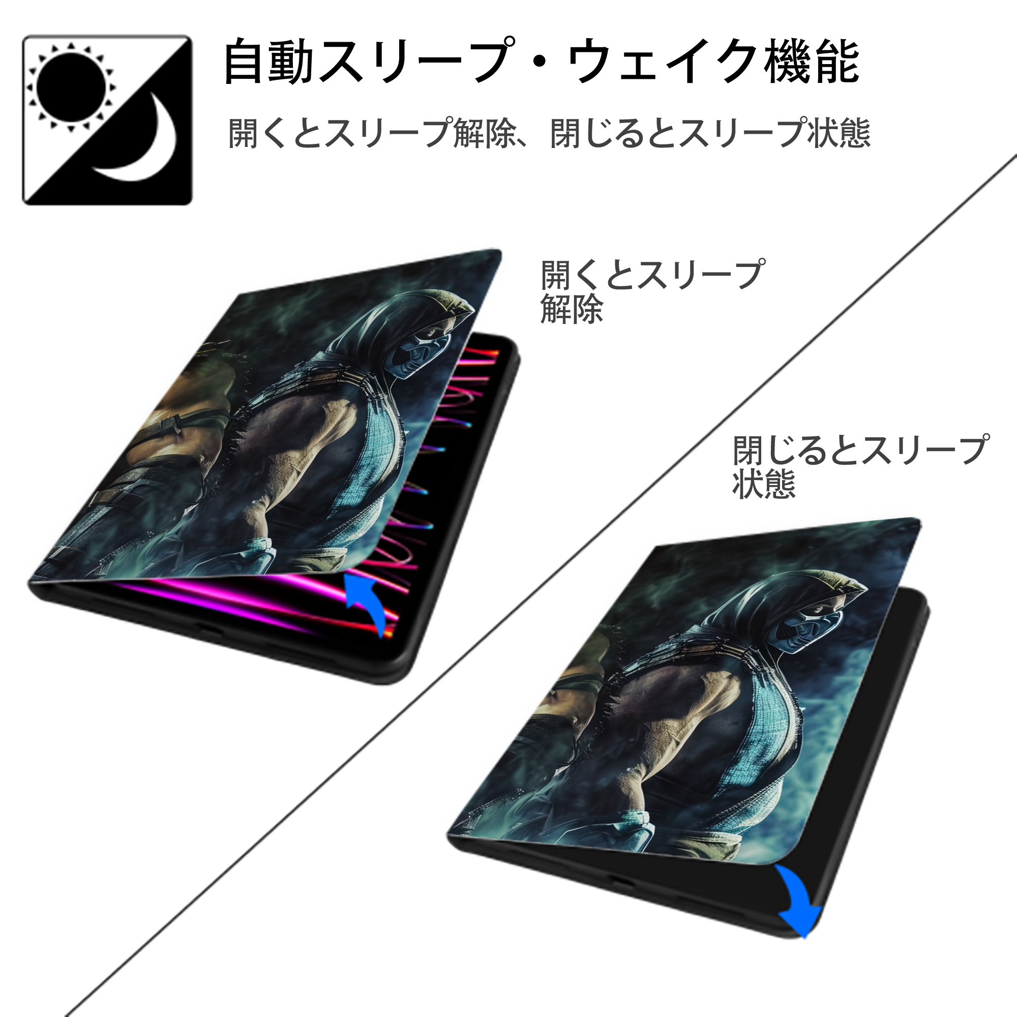 Deadpool デッドプール IPadケース ペンホルダー付き ブックスタイルデザイン