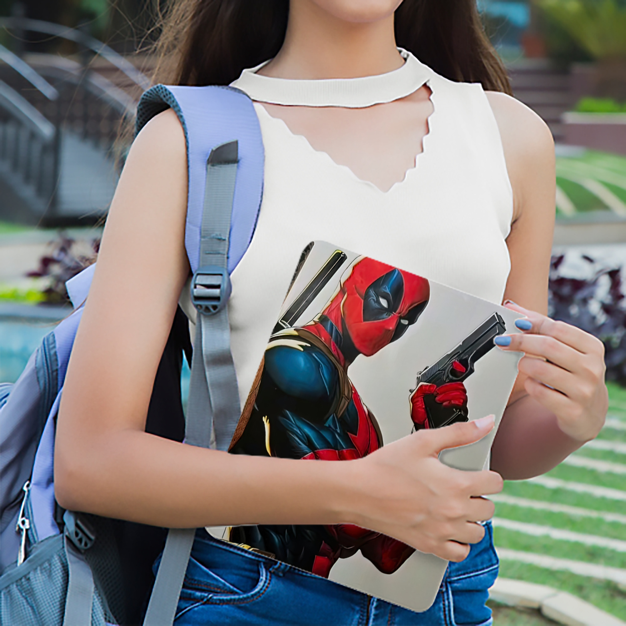 Deadpool デッドプール IPadケース ペンホルダー付き ブックスタイルデザイン
