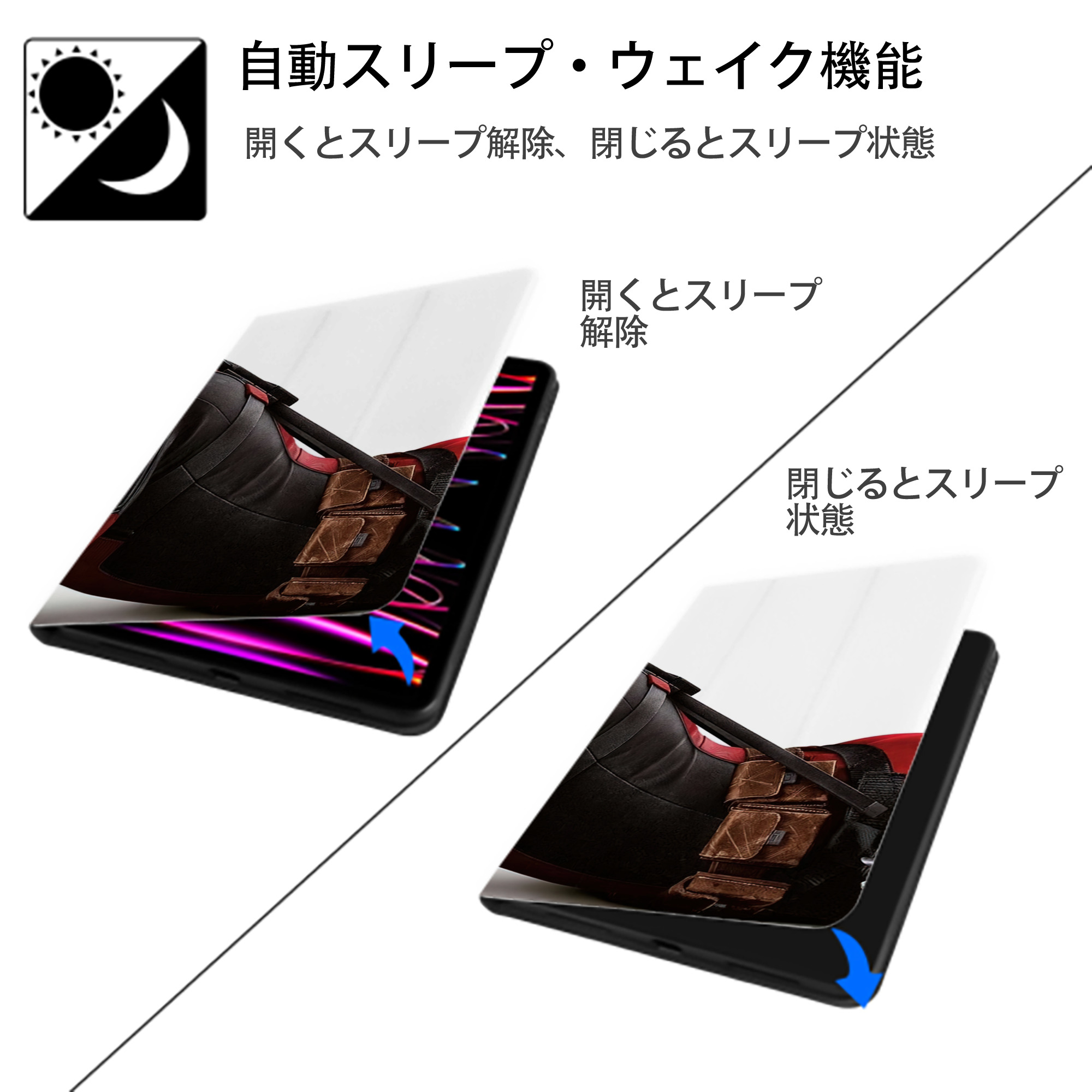 Deadpool デッドプール IPadケース ペンホルダー付き ブックスタイルデザイン