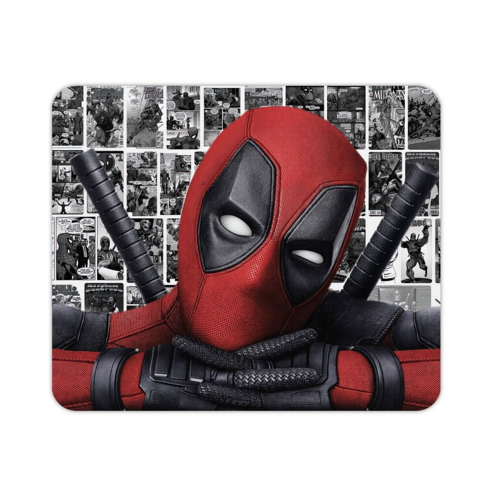 （画像用） Deadpool デッドプール マウスパッド ステッチ加工 ラバー素材 防水 滑り止め 超薄型 ゲーミング/オフィス対応