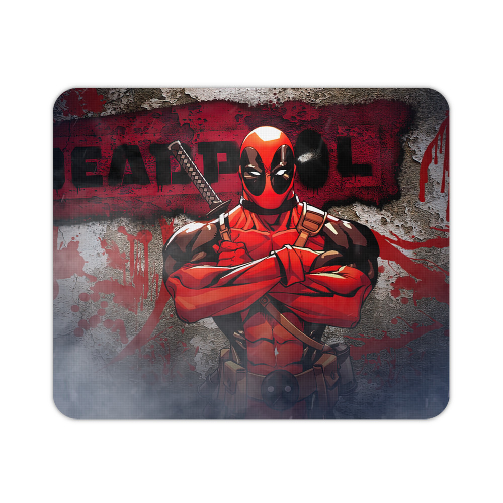 （画像用） Deadpool デッドプール マウスパッド ステッチ加工 ラバー素材 防水 滑り止め 超薄型 ゲーミング/オフィス対応