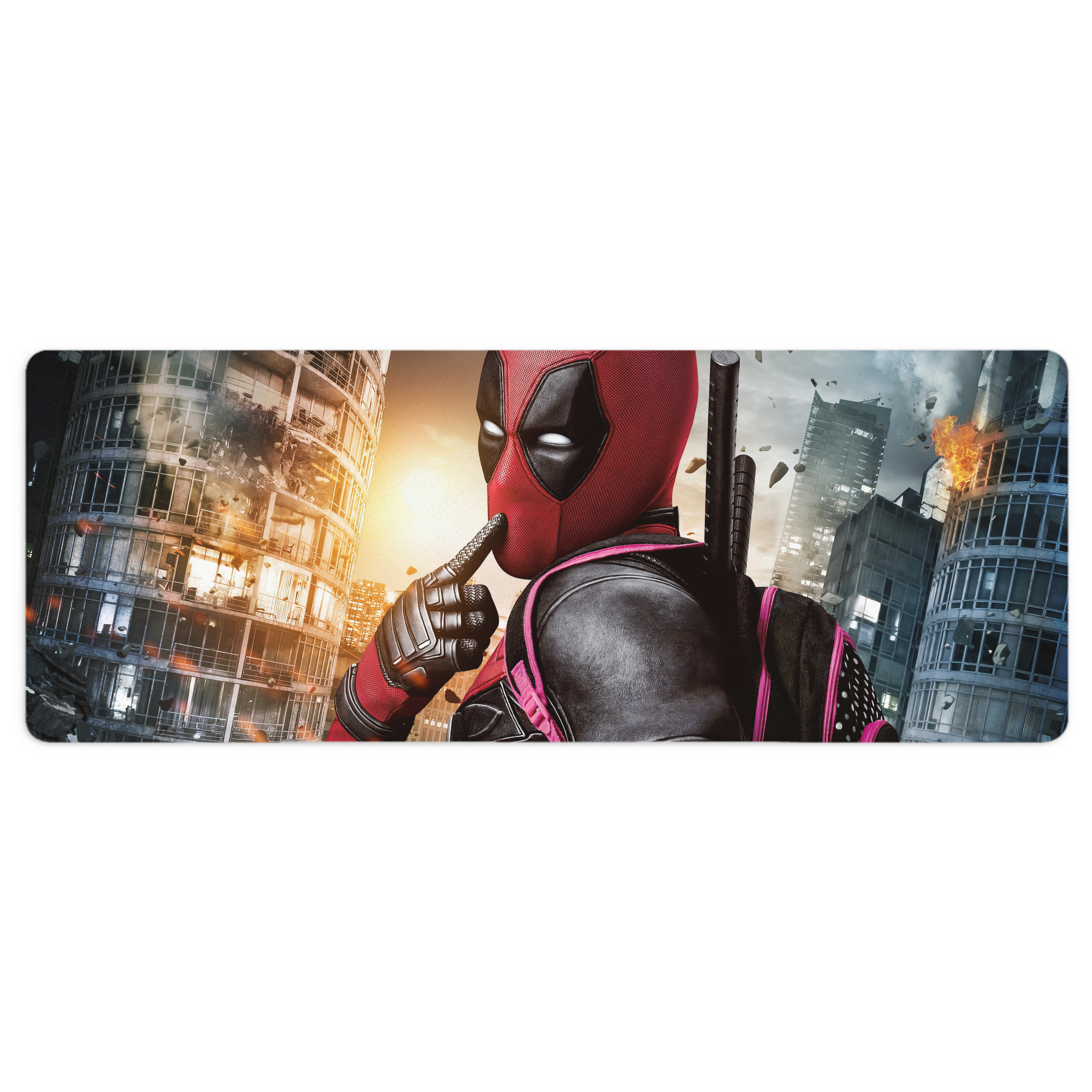 （画像用） Deadpool デッドプール ステッチ加工 大判デスクマット／滑り止めマウスパッド