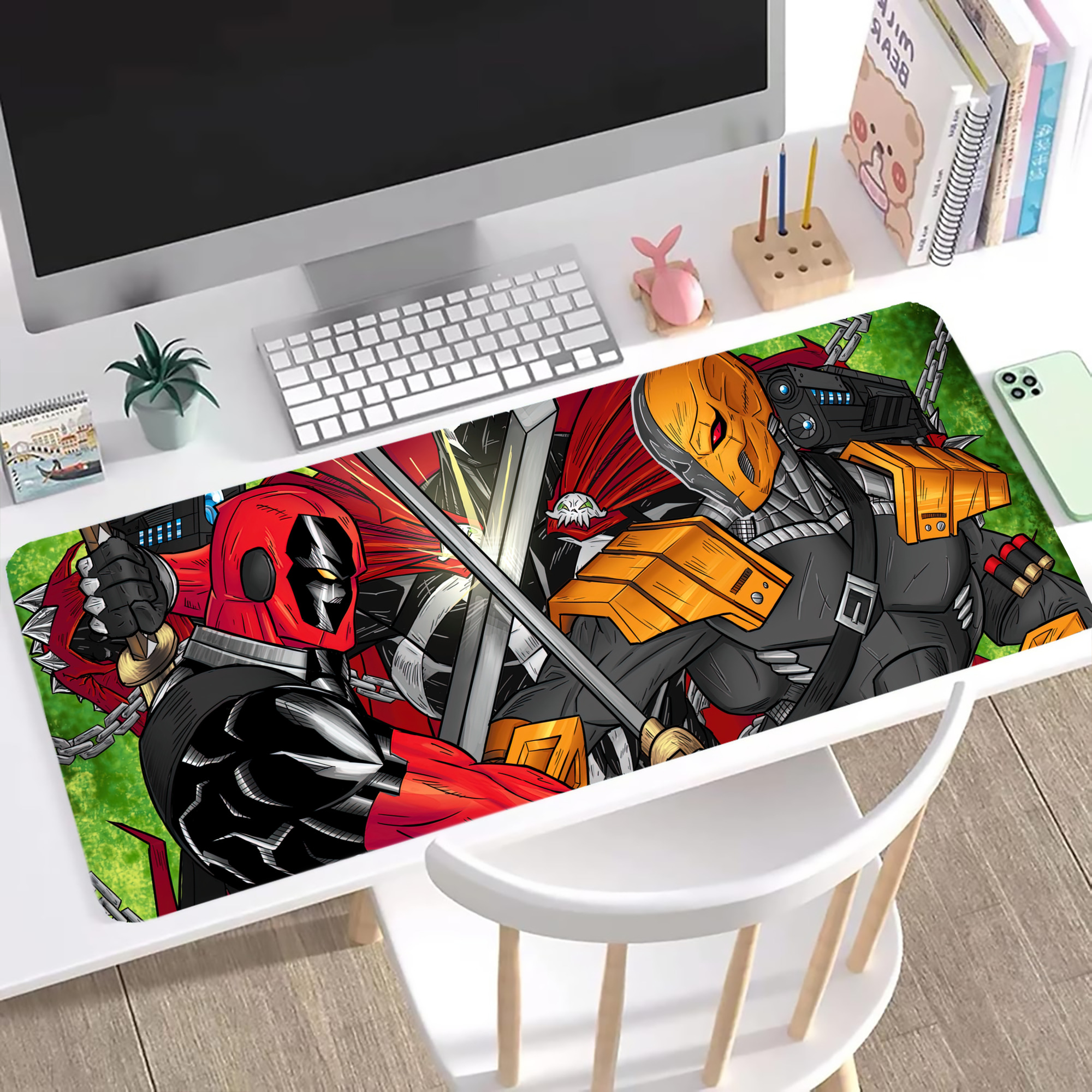 （画像用） Deadpool デッドプール ステッチ加工 大判デスクマット／滑り止めマウスパッド