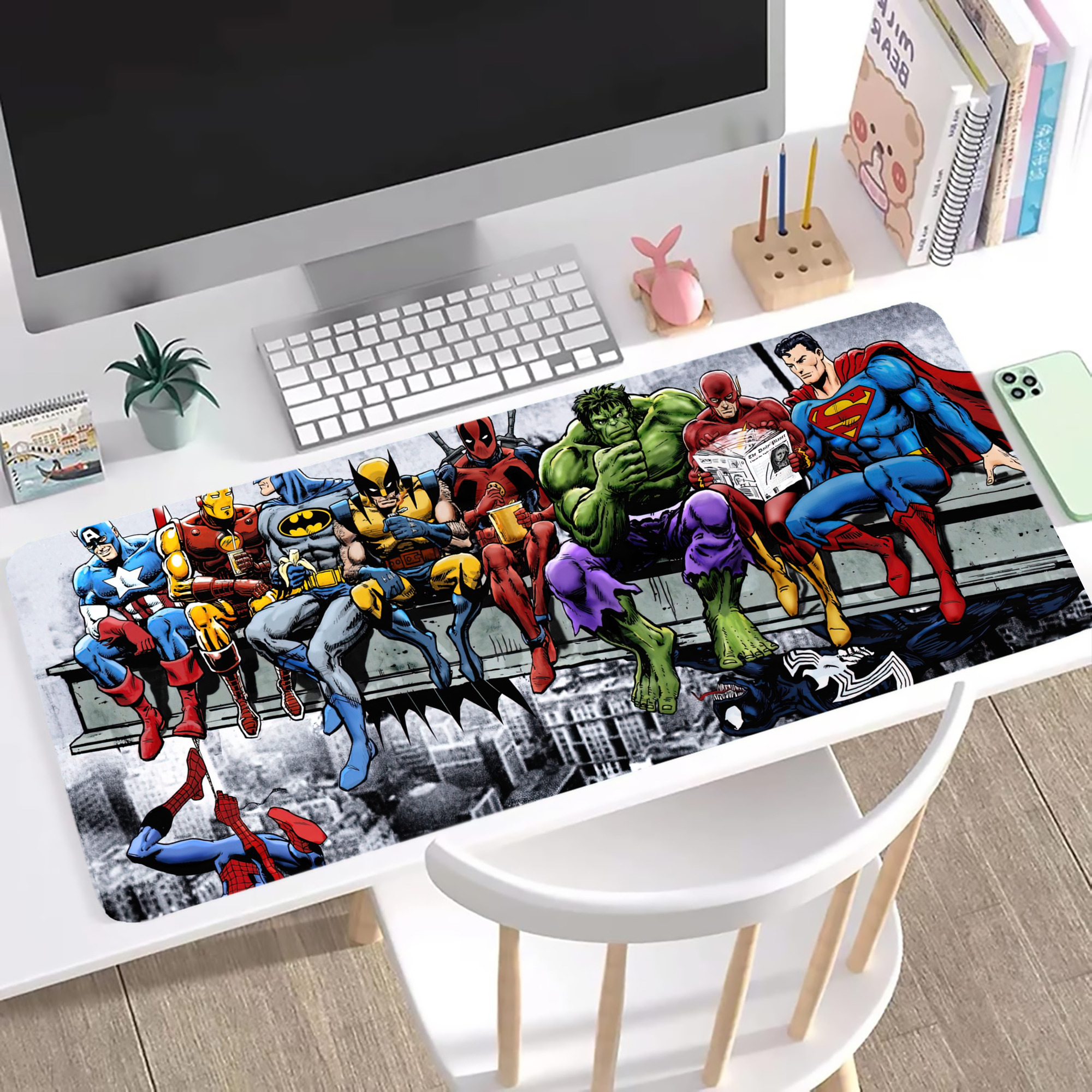 （画像用） Deadpool デッドプール ステッチ加工 大判デスクマット／滑り止めマウスパッド