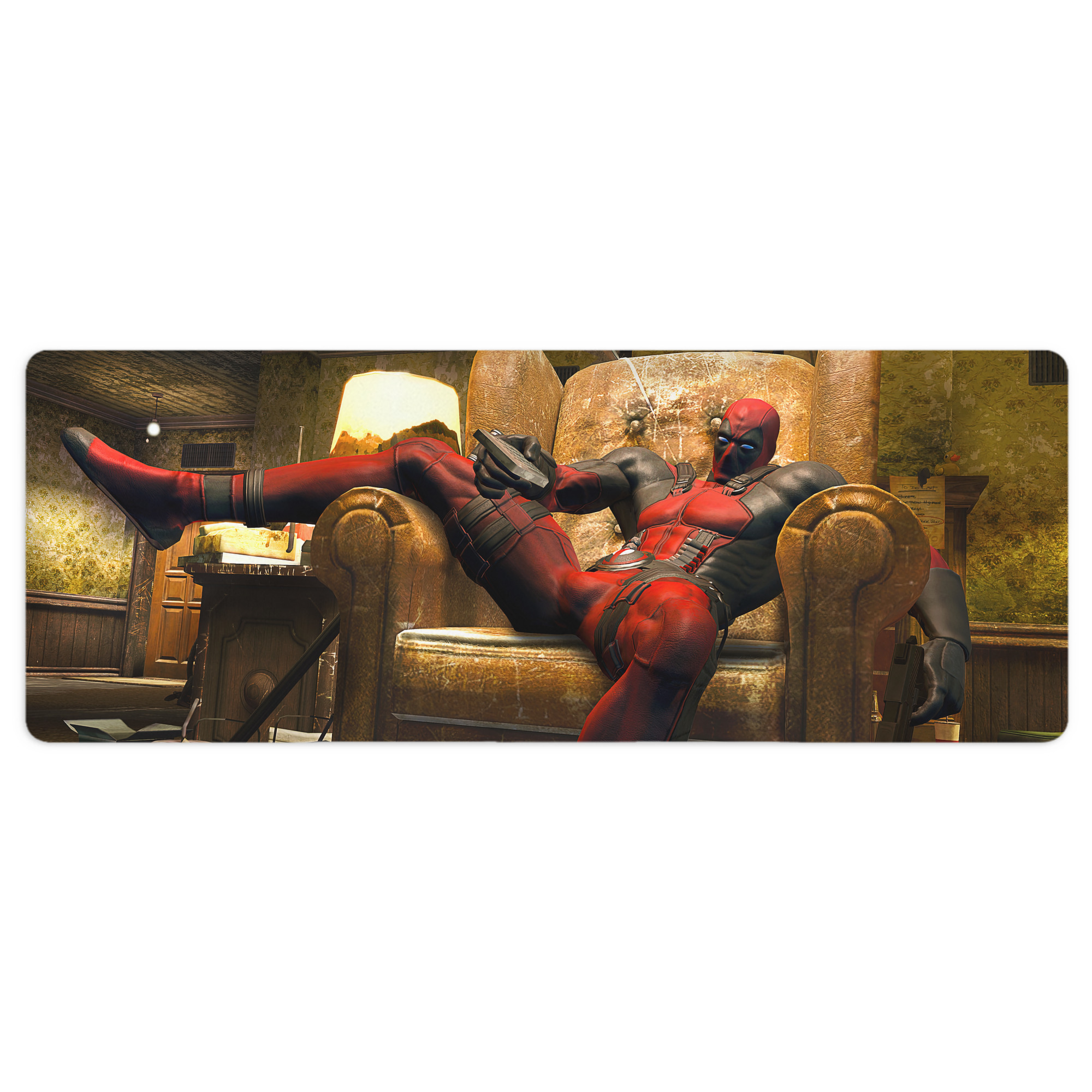 （画像用） Deadpool デッドプール ステッチ加工 大判デスクマット／滑り止めマウスパッド